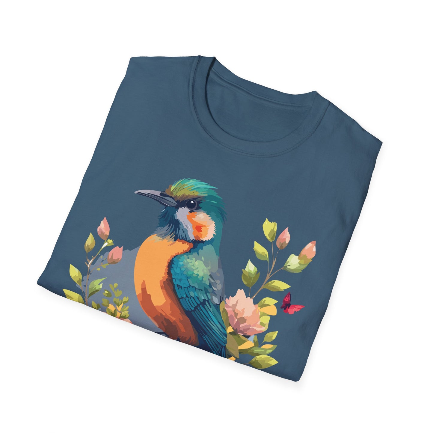 Bird T-Shirt, Floral Bird T Shirt, Shirt with Bird, Shirt with Animal