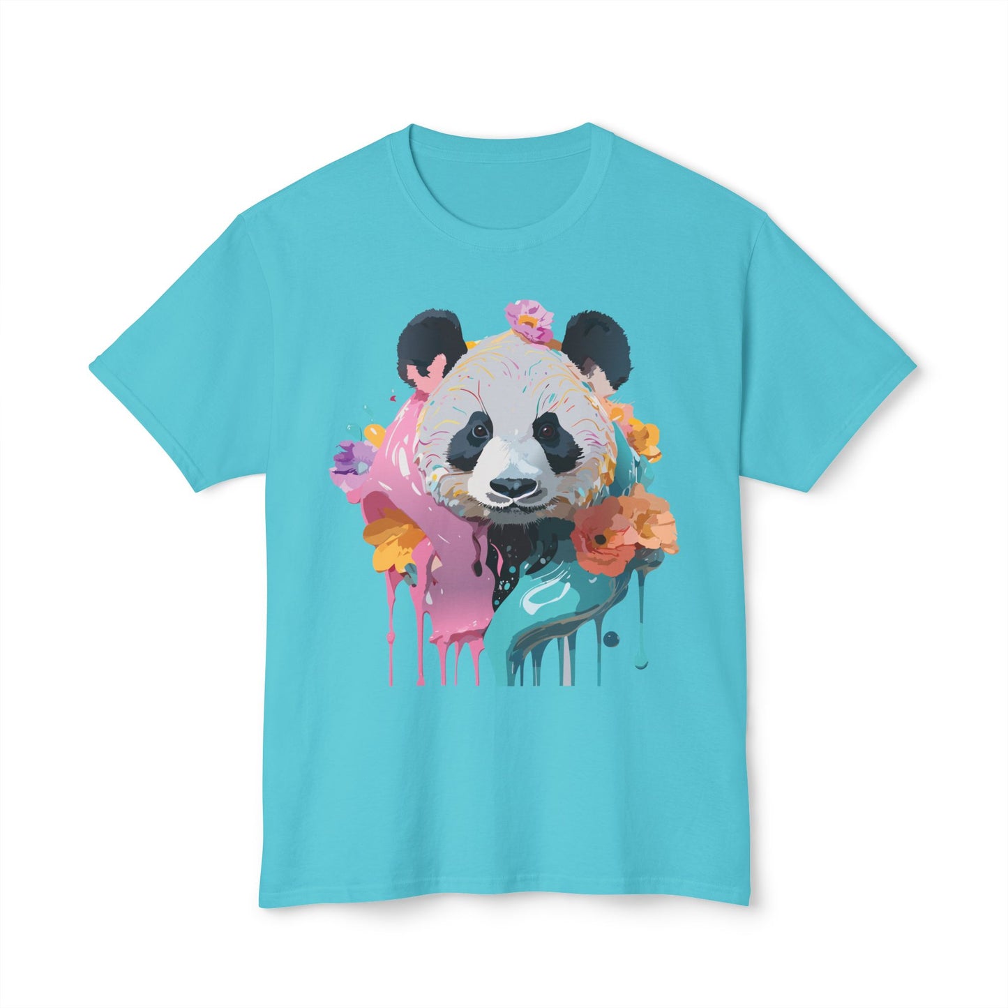 Panda T-Shirt, Vintage Panda Tee, Floral Tees, Panda Art Design Shirt, Tee Shirt with Panda Art 9
