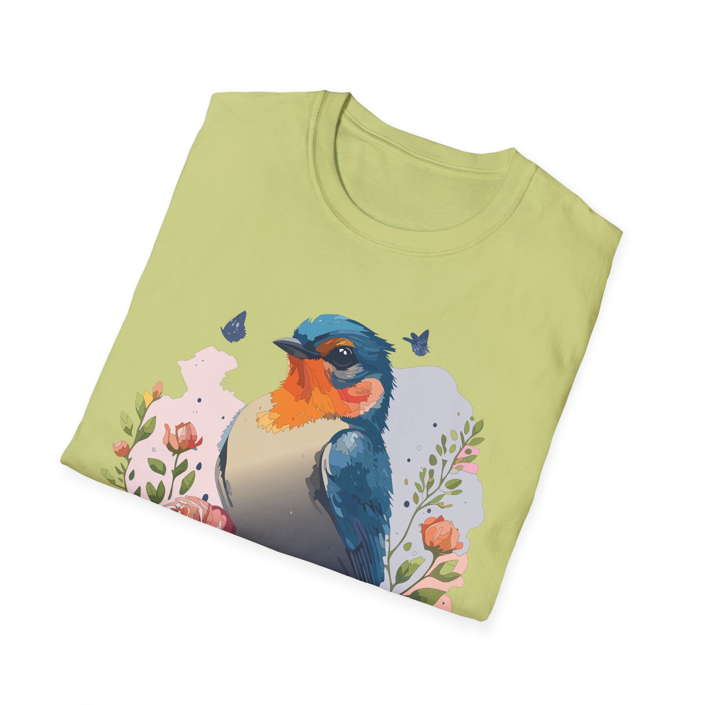 Bird T-Shirt, Floral Bird T Shirt, Shirt with Bird, Shirt with Animal