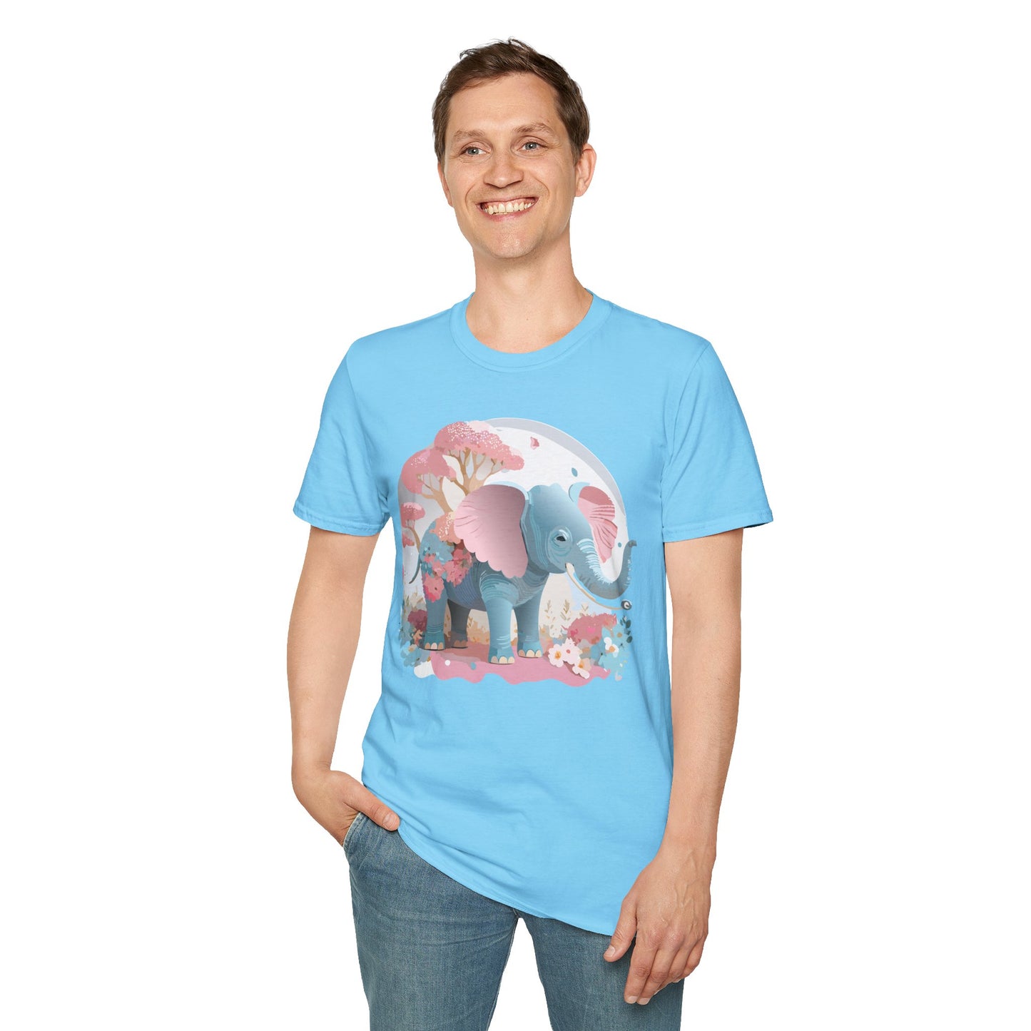 Elephant Shirt, T Shirt with Elephant, Elephant on T Shirt, T Shirt with Animation, Animals Tee Shirt