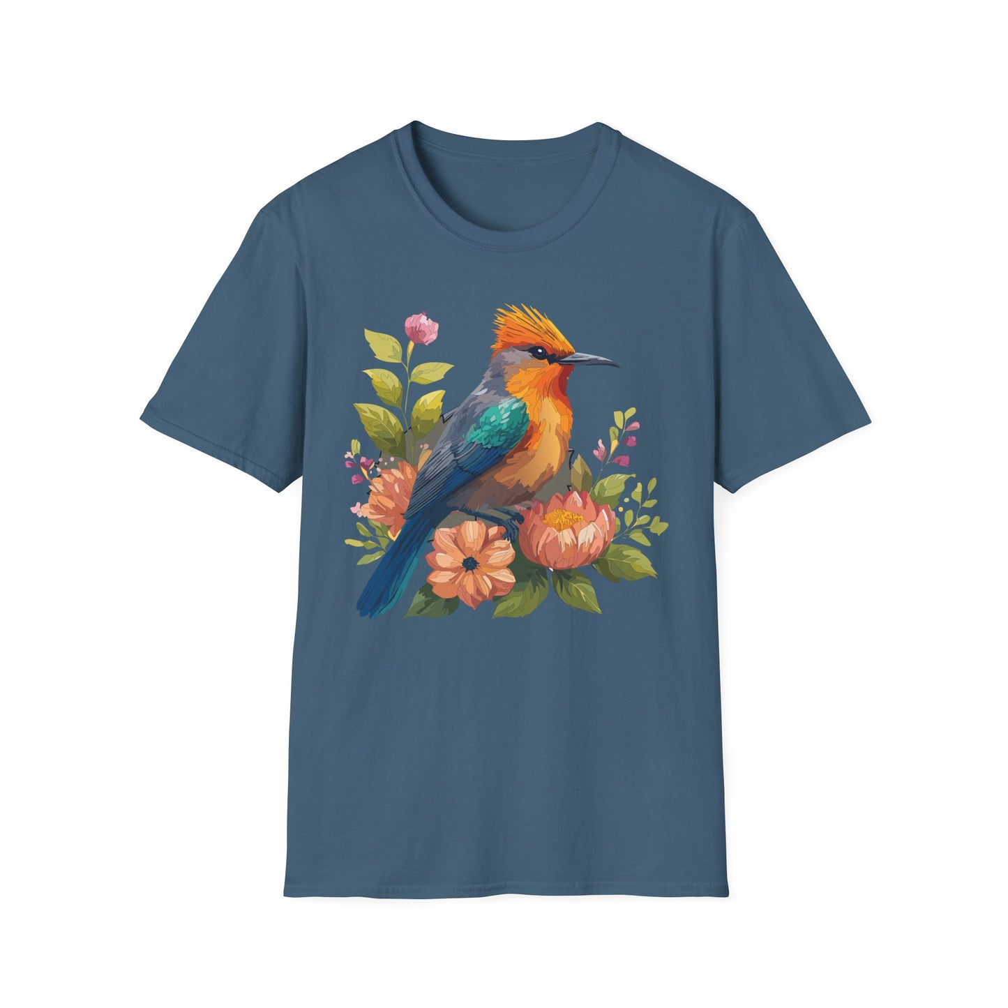 Bird T-Shirt, Floral Bird T Shirt, Shirt with Bird, Shirt with Animal