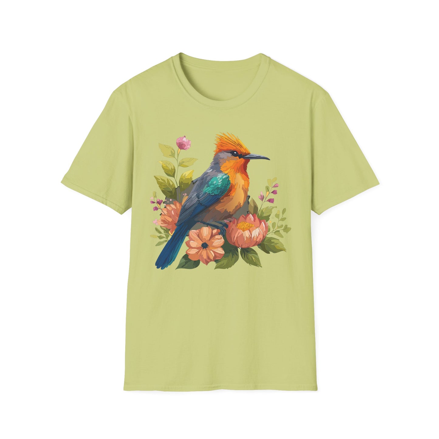 Bird T-Shirt, Floral Bird T Shirt, Shirt with Bird, Shirt with Animal
