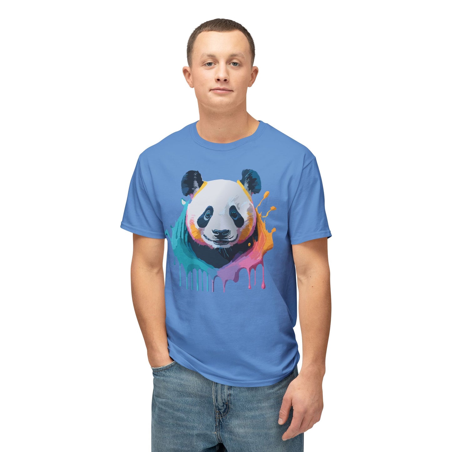 Panda T-Shirt, Vintage Panda Tee, Floral Tees, Panda Art Design Shirt, Tee Shirt with Panda Art 1