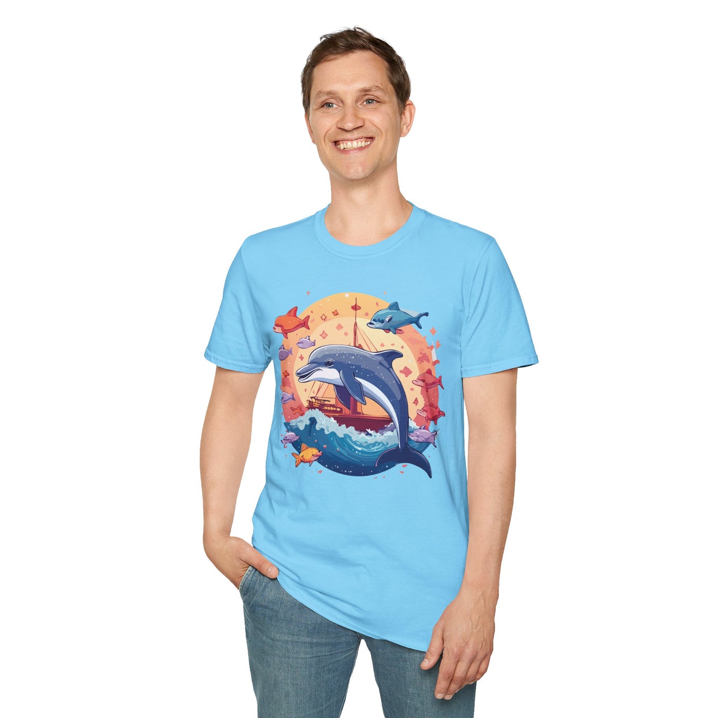 Dolphin Shirts, Shirt with Dolphin, Fish Tee Shirt, Animal Shirt
