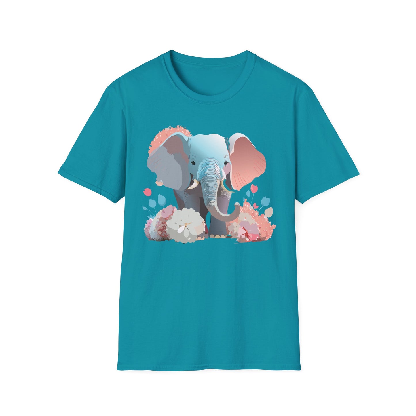 Elephant Shirt, T Shirt with Elephant, Elephant on T Shirt, T Shirt with Animation, Animals Tee Shirt