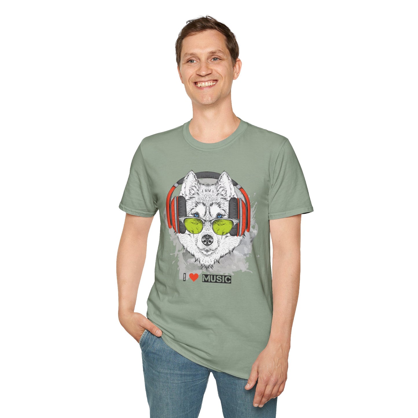 I love Music Animals Shirts, Shirt with Animals, Animals with Headphones Shirt