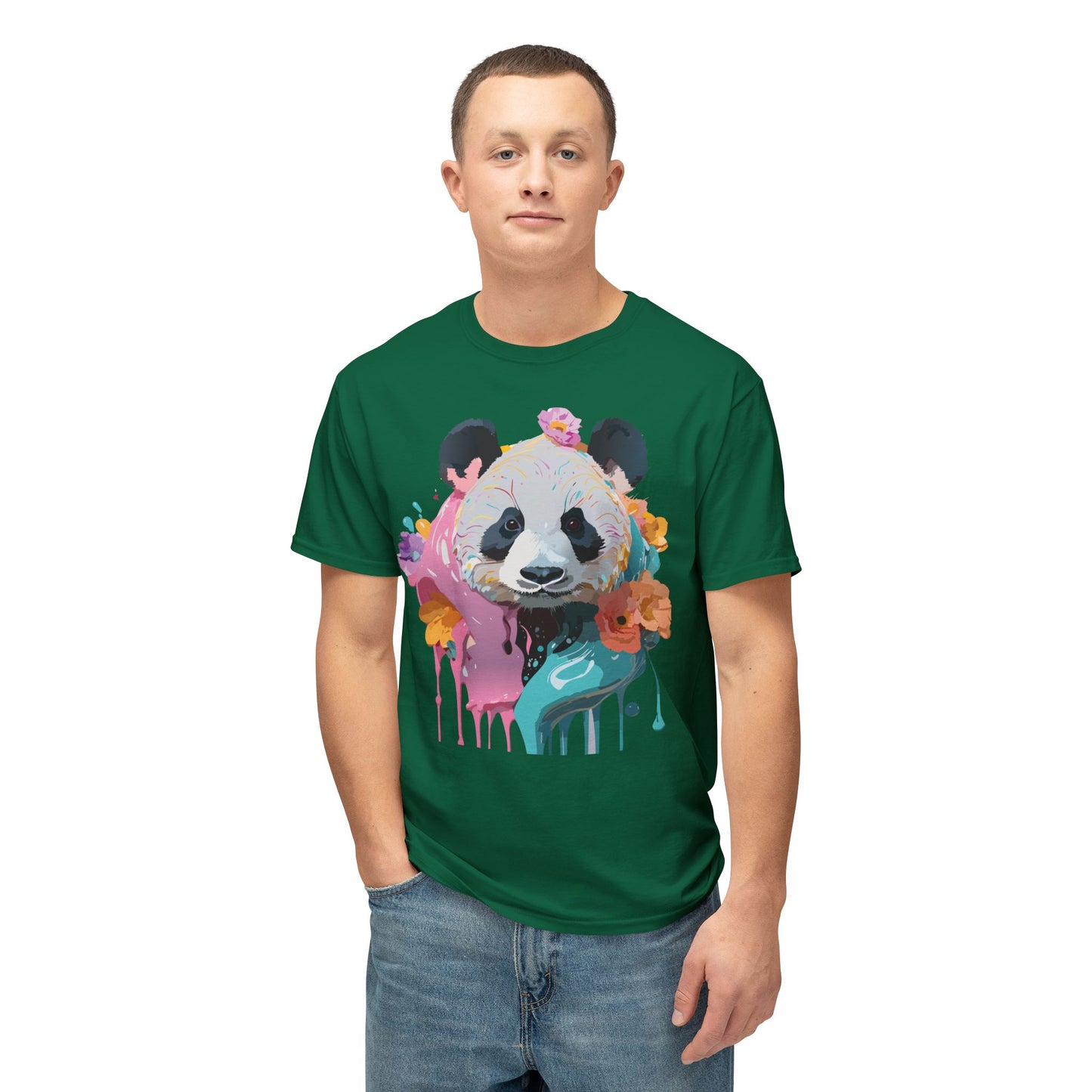 Panda T-Shirt, Vintage Panda Tee, Floral Tees, Panda Art Design Shirt, Tee Shirt with Panda Art 9