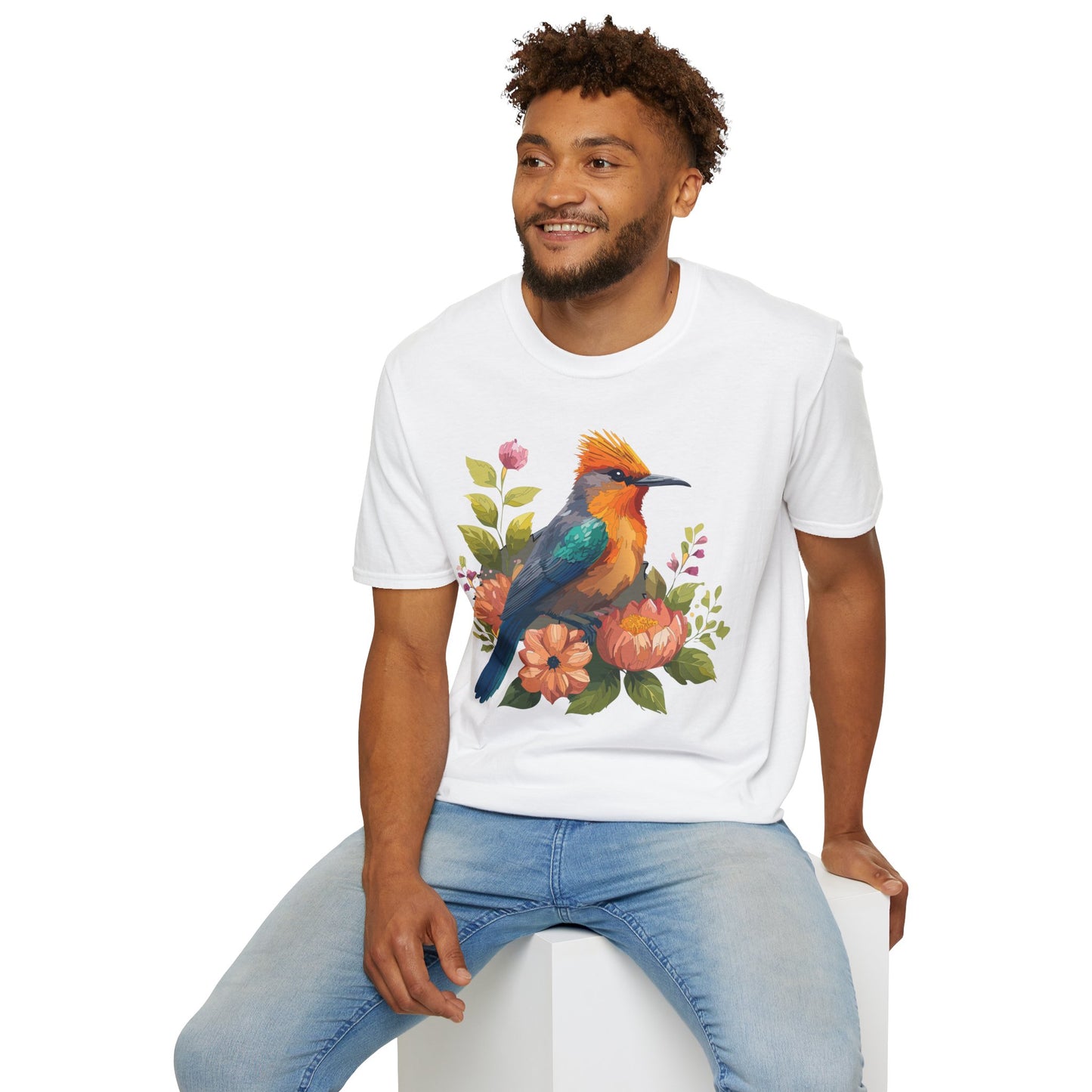 Bird T-Shirt, Floral Bird T Shirt, Shirt with Bird, Shirt with Animal