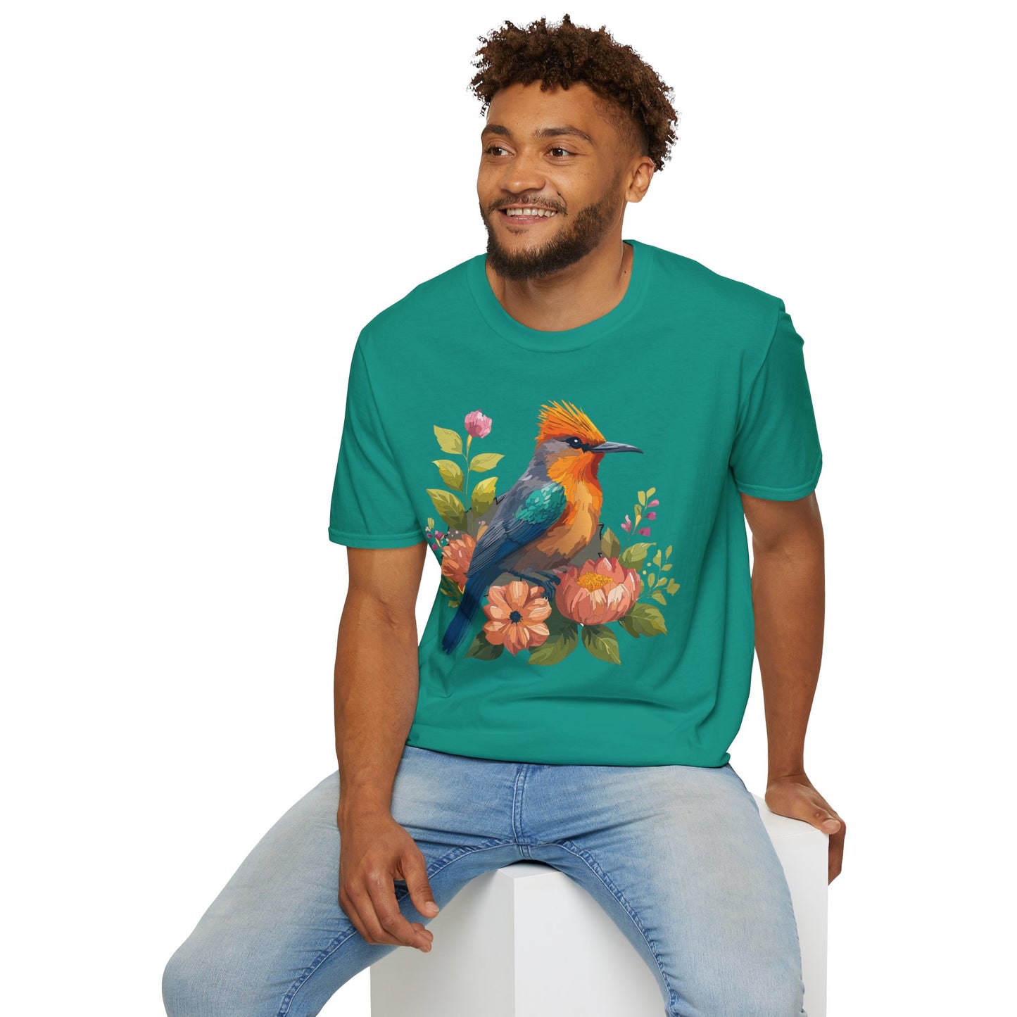 Bird T-Shirt, Floral Bird T Shirt, Shirt with Bird, Shirt with Animal