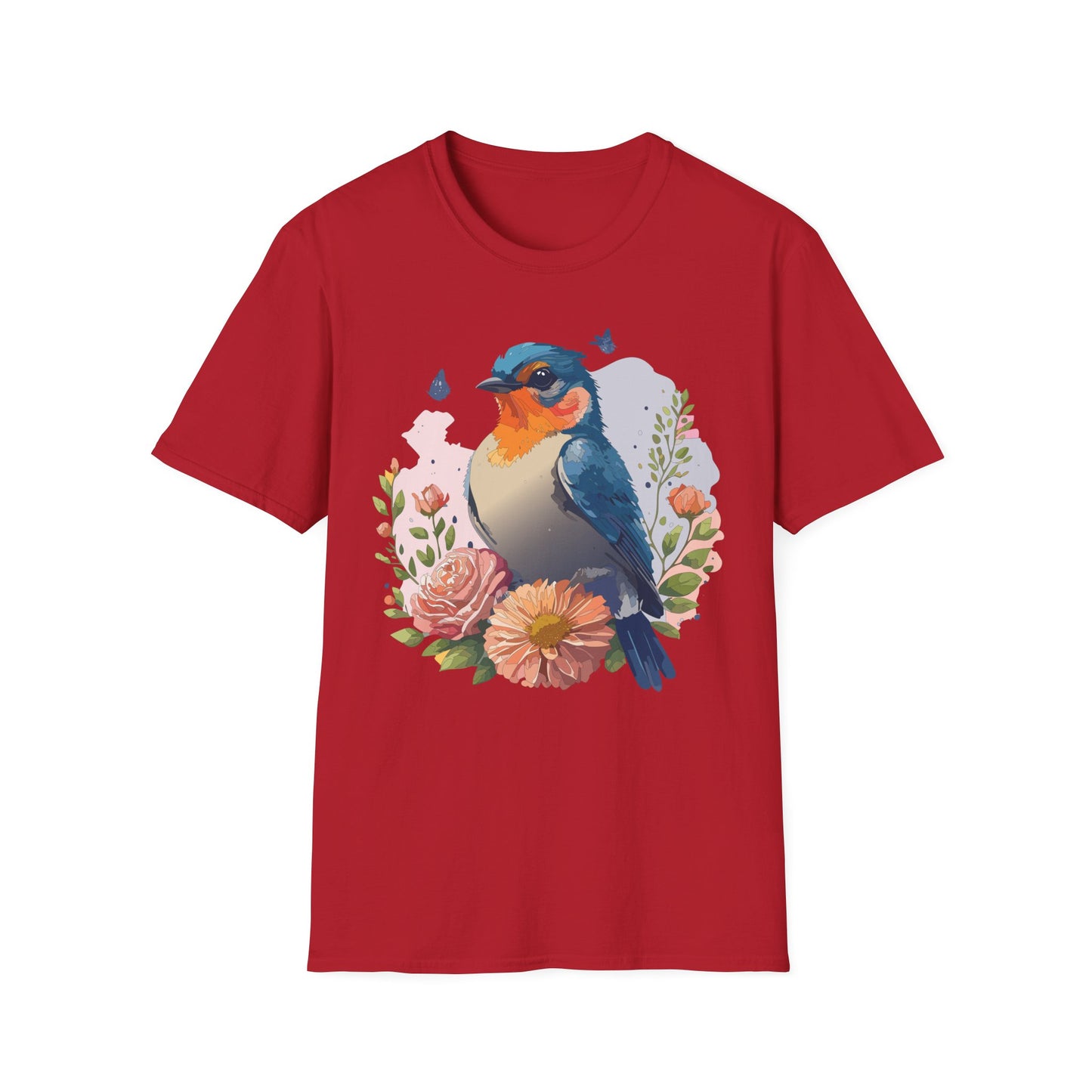 Bird T-Shirt, Floral Bird T Shirt, Shirt with Bird, Shirt with Animal