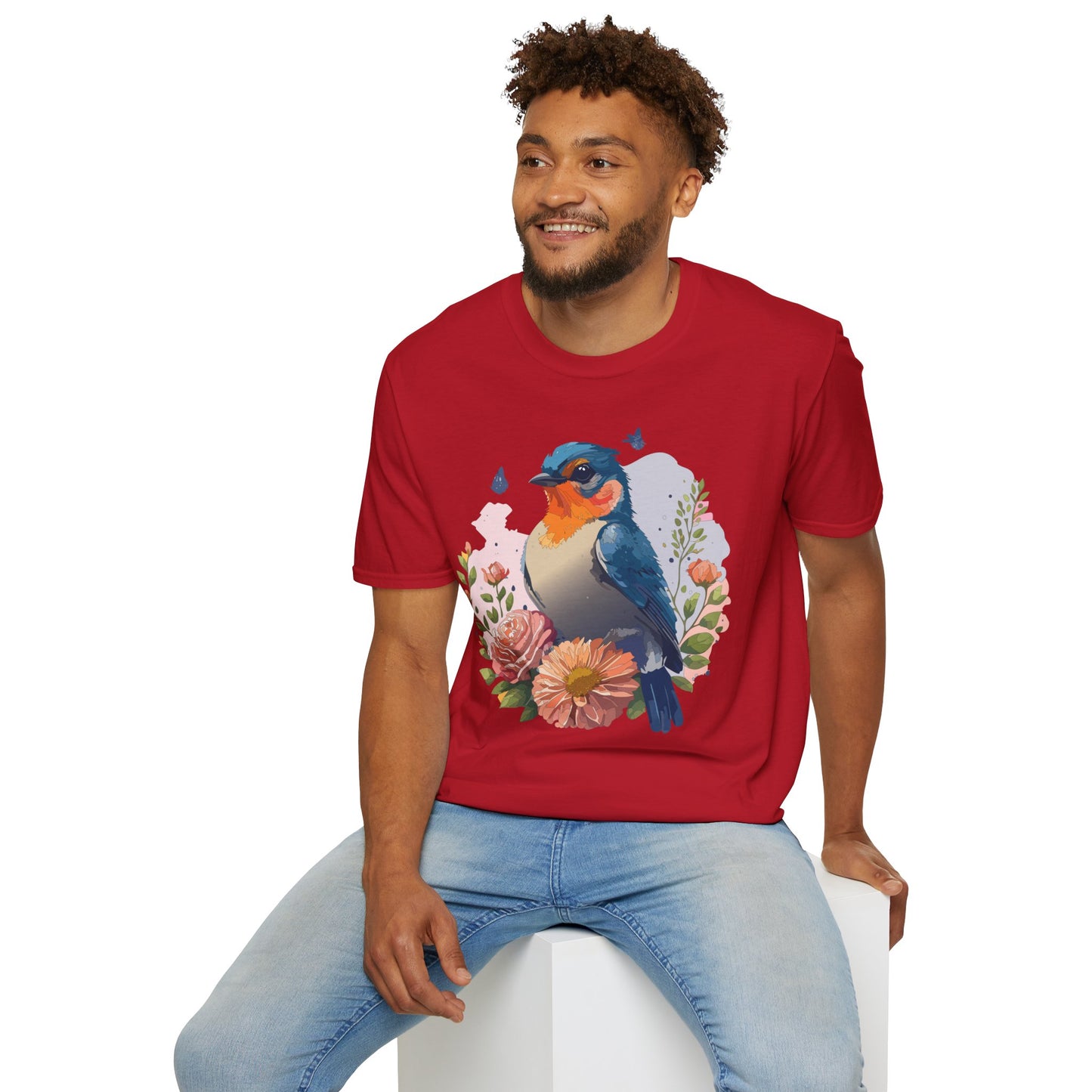 Bird T-Shirt, Floral Bird T Shirt, Shirt with Bird, Shirt with Animal