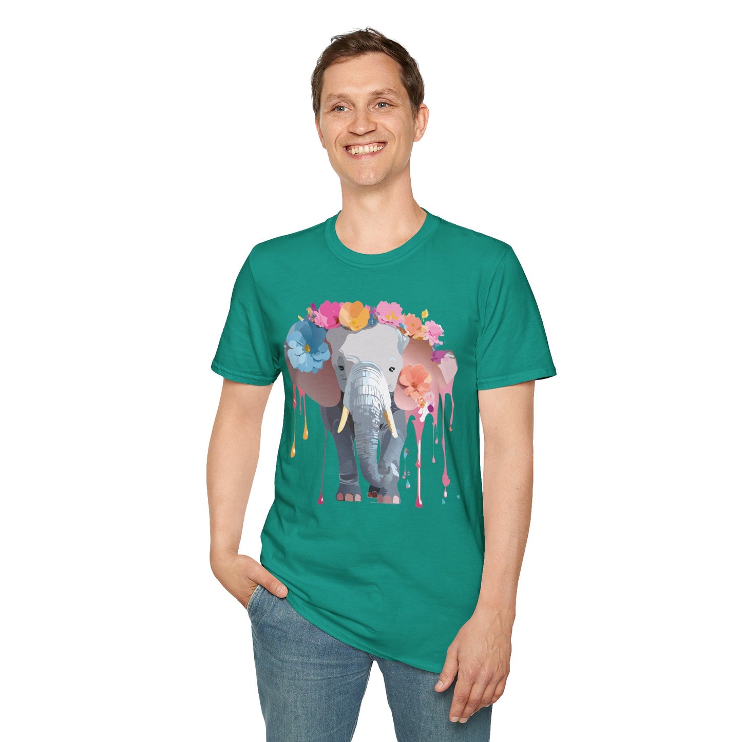 Elephant Shirt, T Shirt with Elephant, Elephant on T Shirt, T Shirt with Animation, Animals Tee Shirt