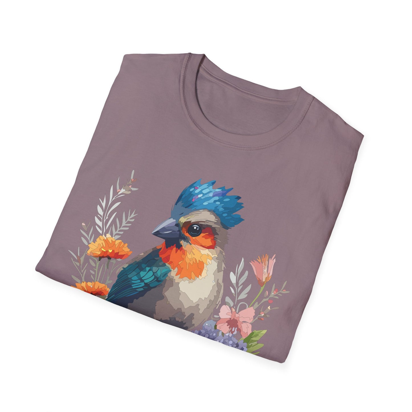 Bird T-Shirt, Floral Bird T Shirt, Shirt with Bird, Shirt with Animal