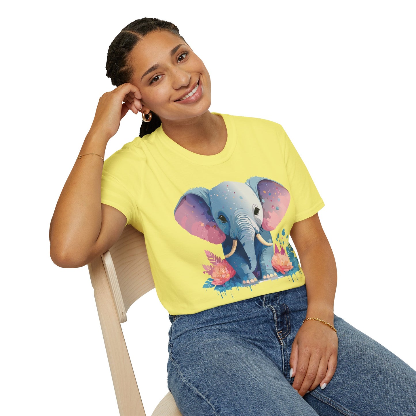 Elephant Shirt, T Shirt with Elephant, Elephant on T Shirt, T Shirt with Animation, Animals Tee Shirt