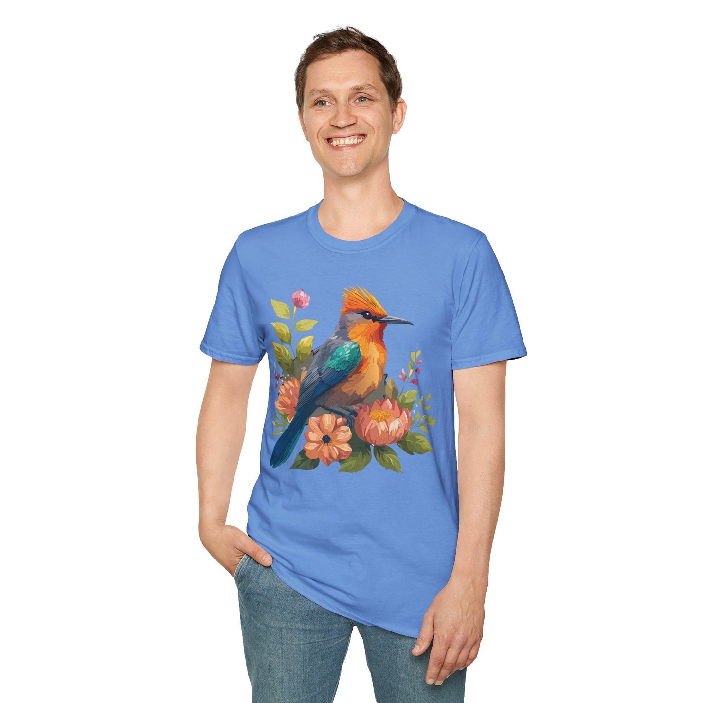 Bird T-Shirt, Floral Bird T Shirt, Shirt with Bird, Shirt with Animal