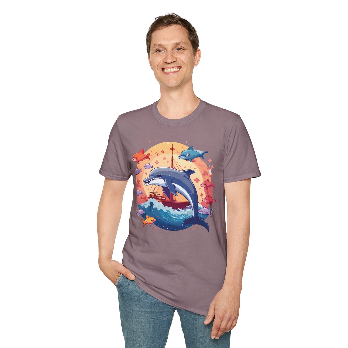Dolphin Shirts, Shirt with Dolphin, Fish Tee Shirt, Animal Shirt