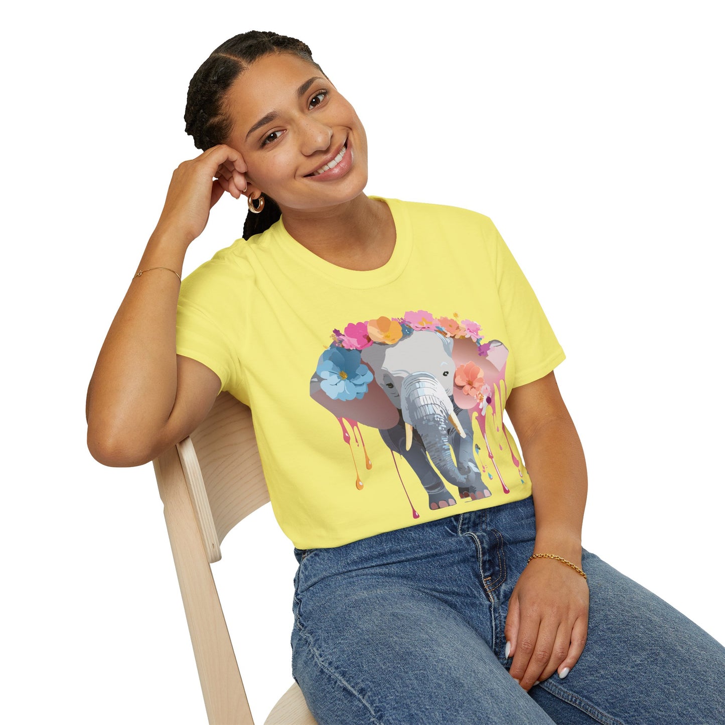 Elephant Shirt, T Shirt with Elephant, Elephant on T Shirt, T Shirt with Animation, Animals Tee Shirt