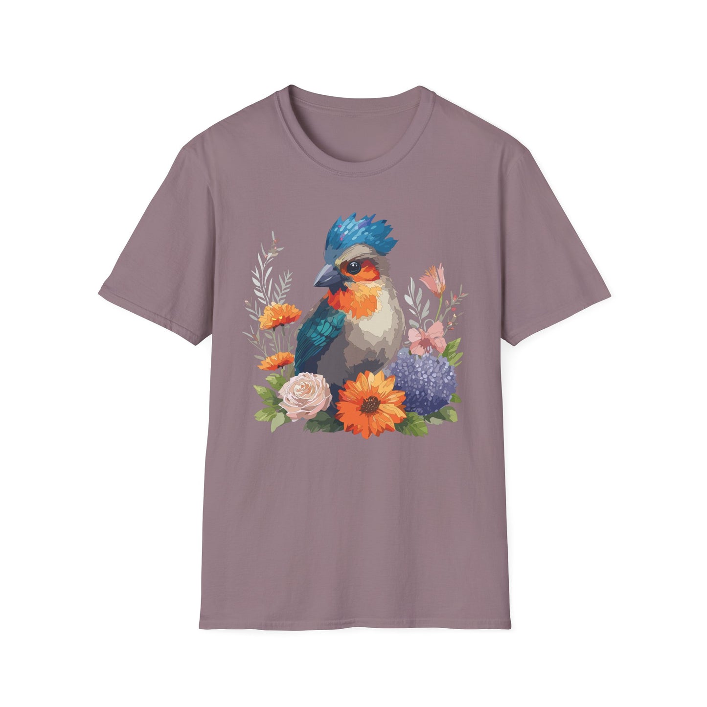 Bird T-Shirt, Floral Bird T Shirt, Shirt with Bird, Shirt with Animal