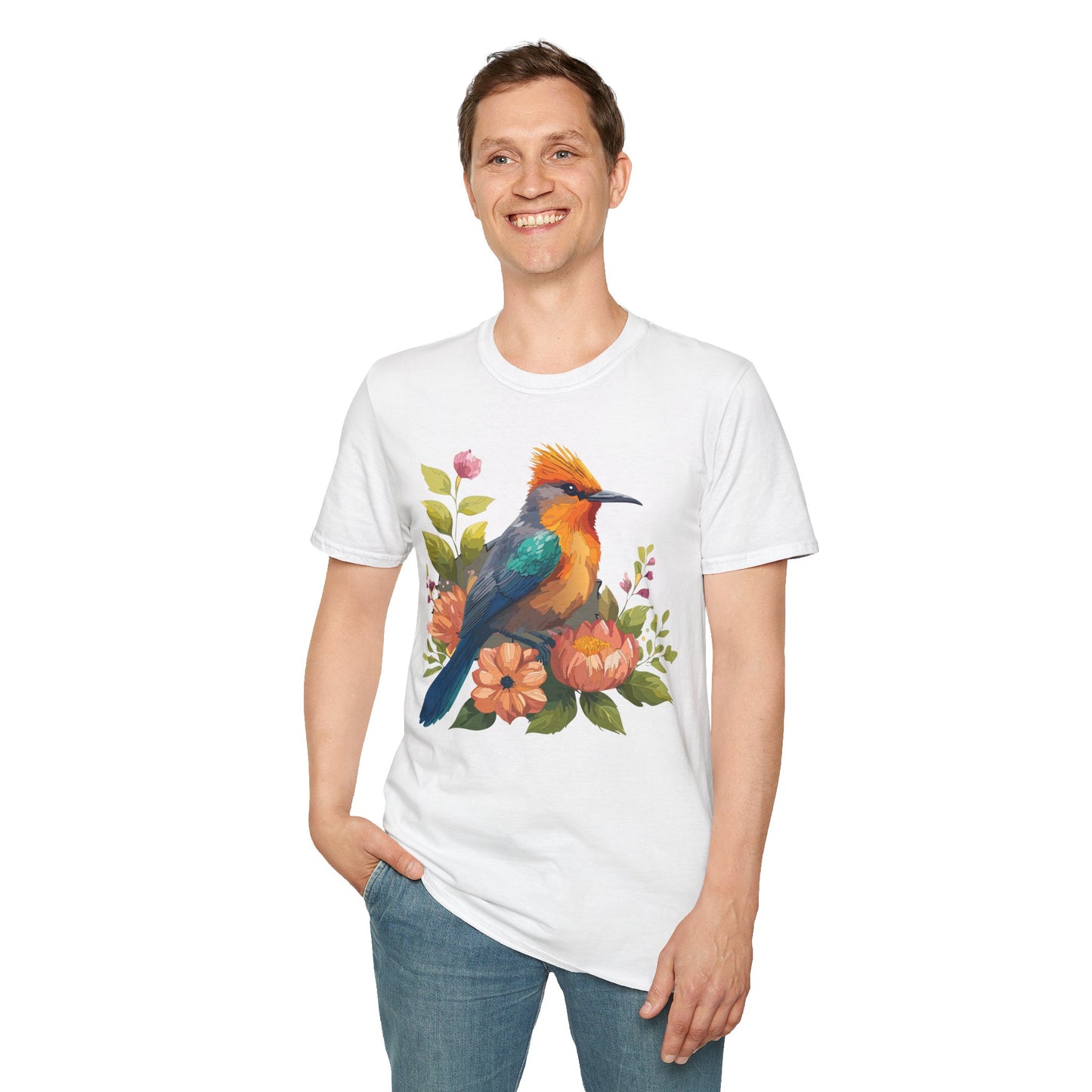 Bird T-Shirt, Floral Bird T Shirt, Shirt with Bird, Shirt with Animal