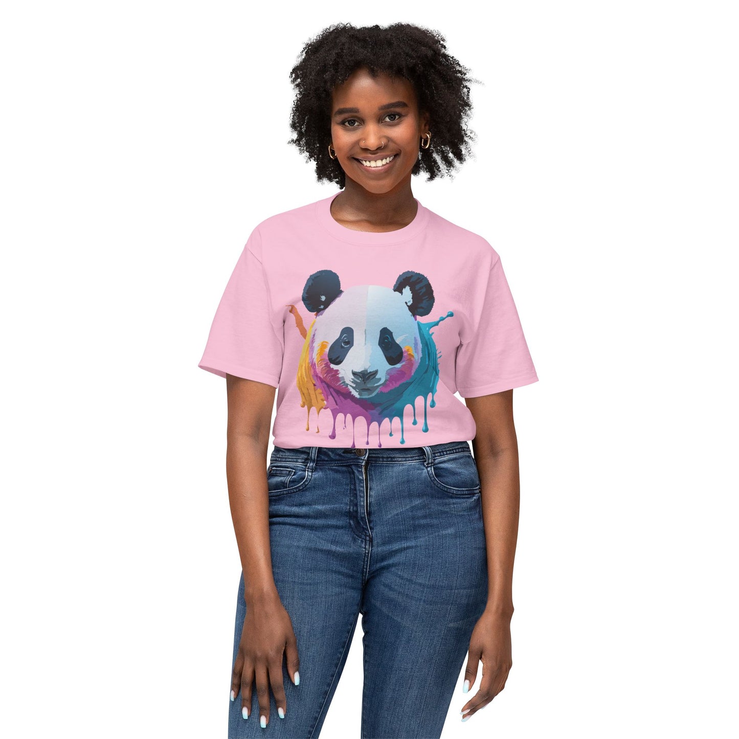 Panda T-Shirt, Vintage Panda Tee, Floral Tees, Panda Art Design Shirt, Tee Shirt with Panda Art 2