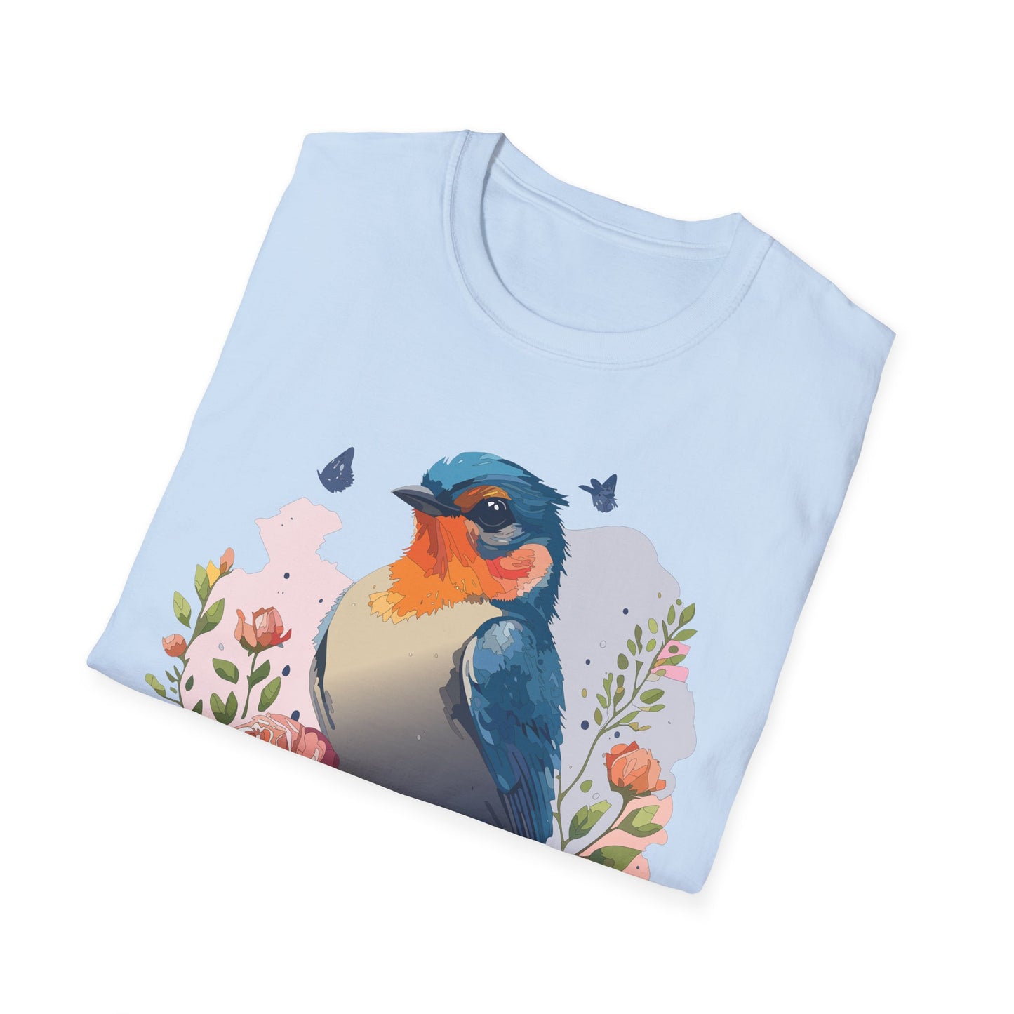 Bird T-Shirt, Floral Bird T Shirt, Shirt with Bird, Shirt with Animal
