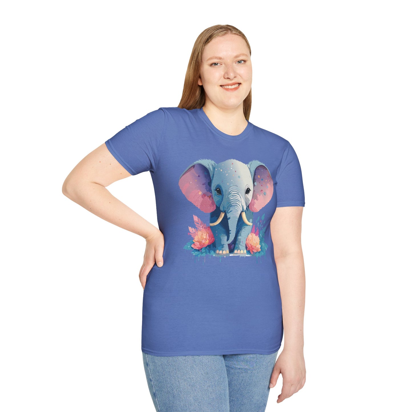 Elephant Shirt, T Shirt with Elephant, Elephant on T Shirt, T Shirt with Animation, Animals Tee Shirt
