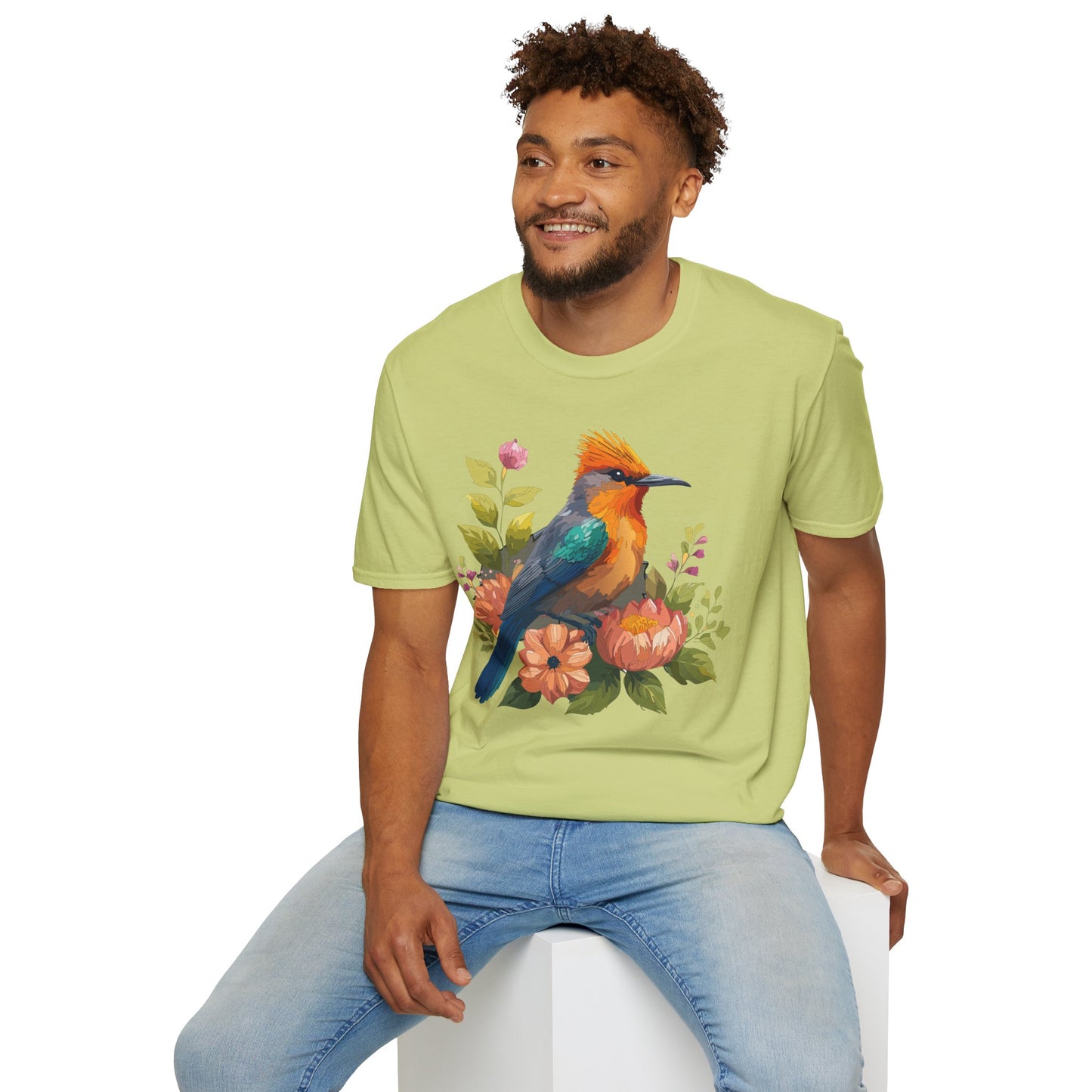Bird T-Shirt, Floral Bird T Shirt, Shirt with Bird, Shirt with Animal