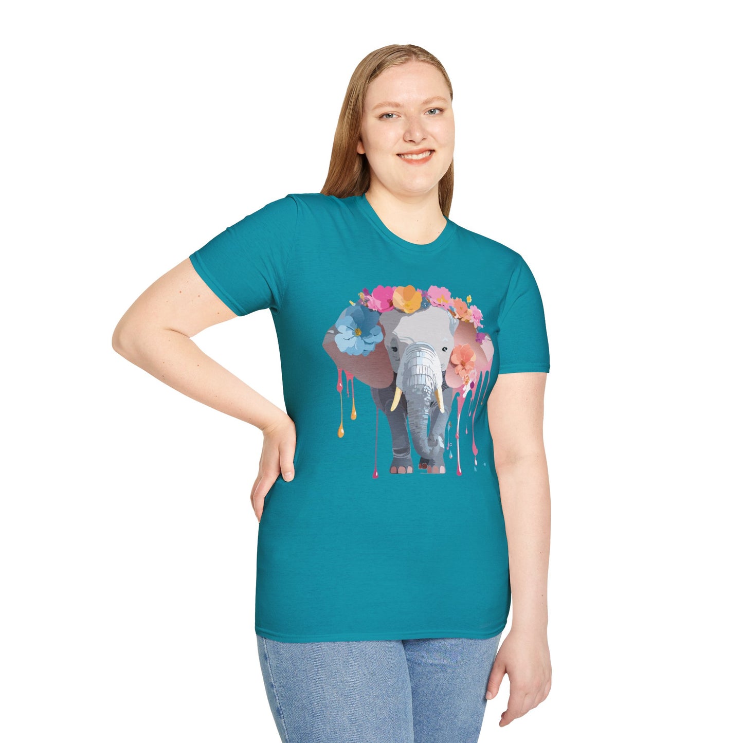 Elephant Shirt, T Shirt with Elephant, Elephant on T Shirt, T Shirt with Animation, Animals Tee Shirt