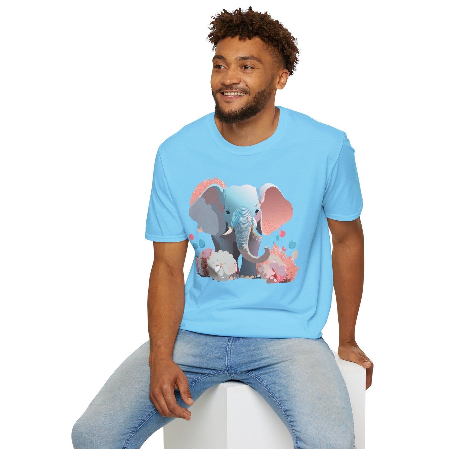 Elephant Shirt, T Shirt with Elephant, Elephant on T Shirt, T Shirt with Animation, Animals Tee Shirt