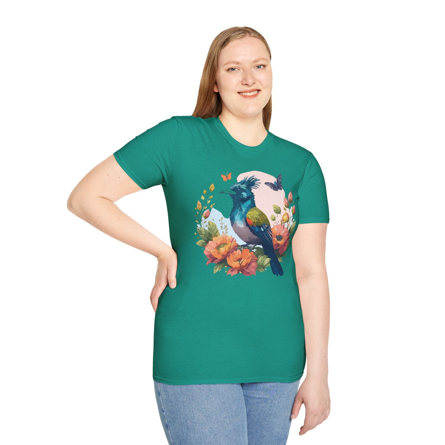 Bird T-Shirt, Floral Bird T Shirt, Shirt with Bird, Shirt with Animal
