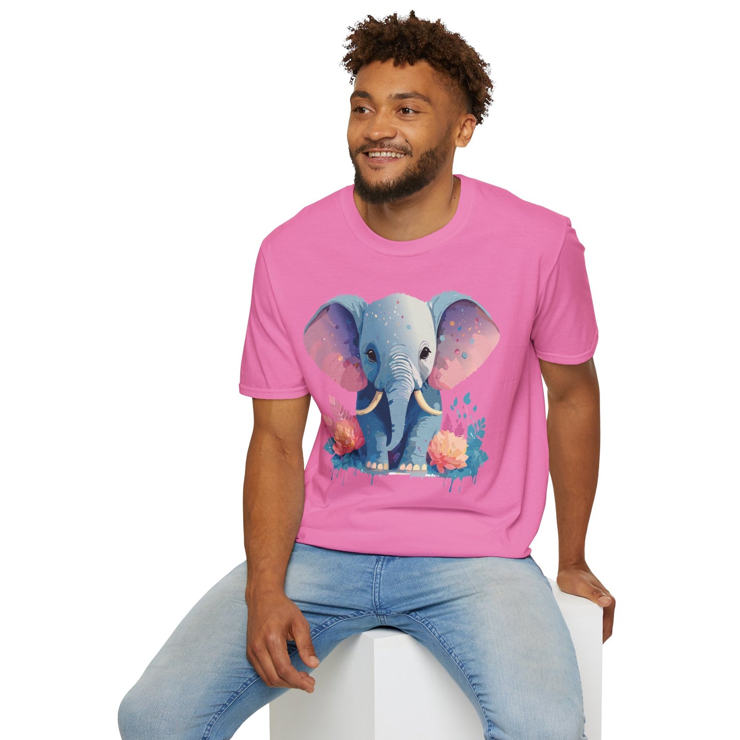 Elephant Shirt, T Shirt with Elephant, Elephant on T Shirt, T Shirt with Animation, Animals Tee Shirt