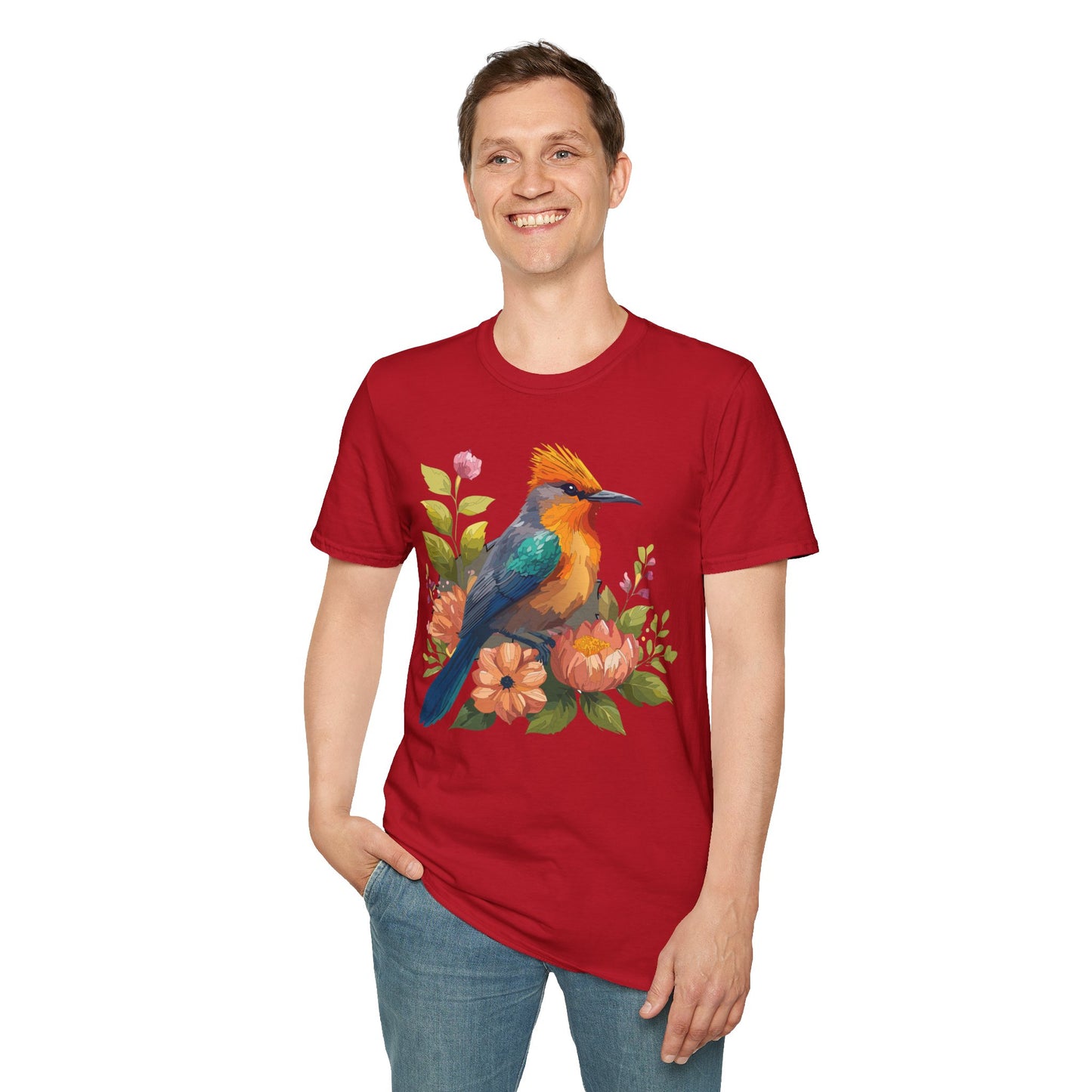 Bird T-Shirt, Floral Bird T Shirt, Shirt with Bird, Shirt with Animal