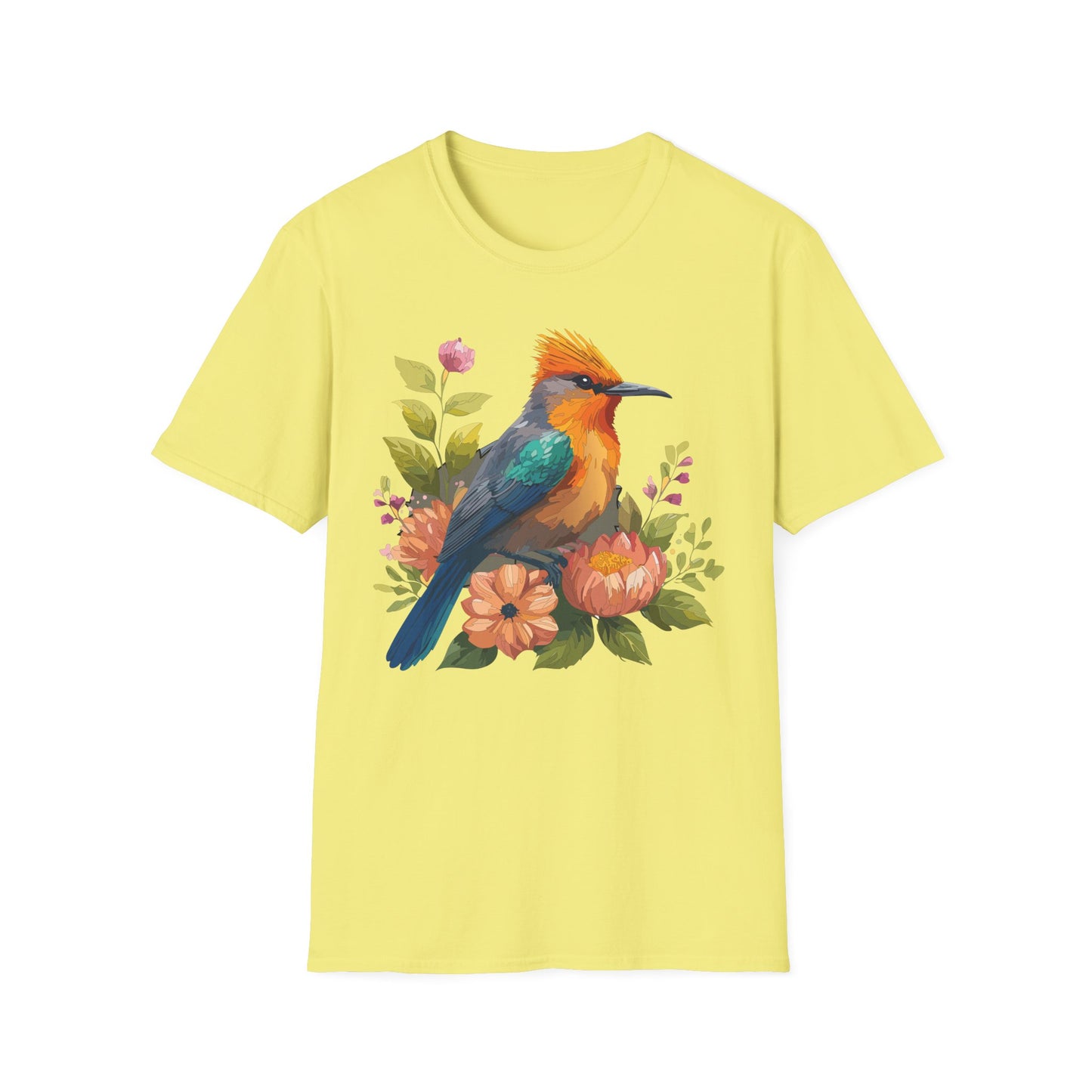 Bird T-Shirt, Floral Bird T Shirt, Shirt with Bird, Shirt with Animal
