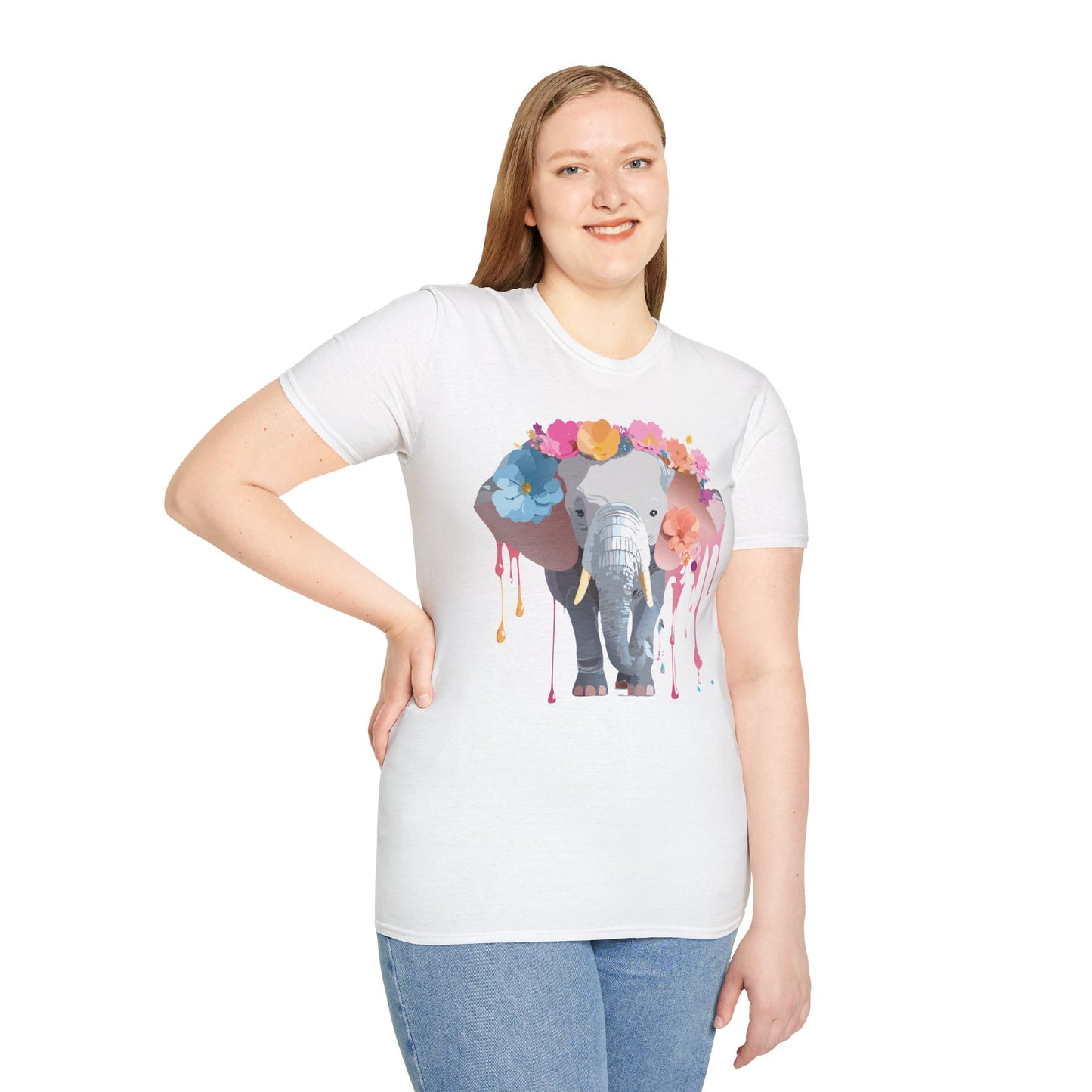 Elephant Shirt, T Shirt with Elephant, Elephant on T Shirt, T Shirt with Animation, Animals Tee Shirt