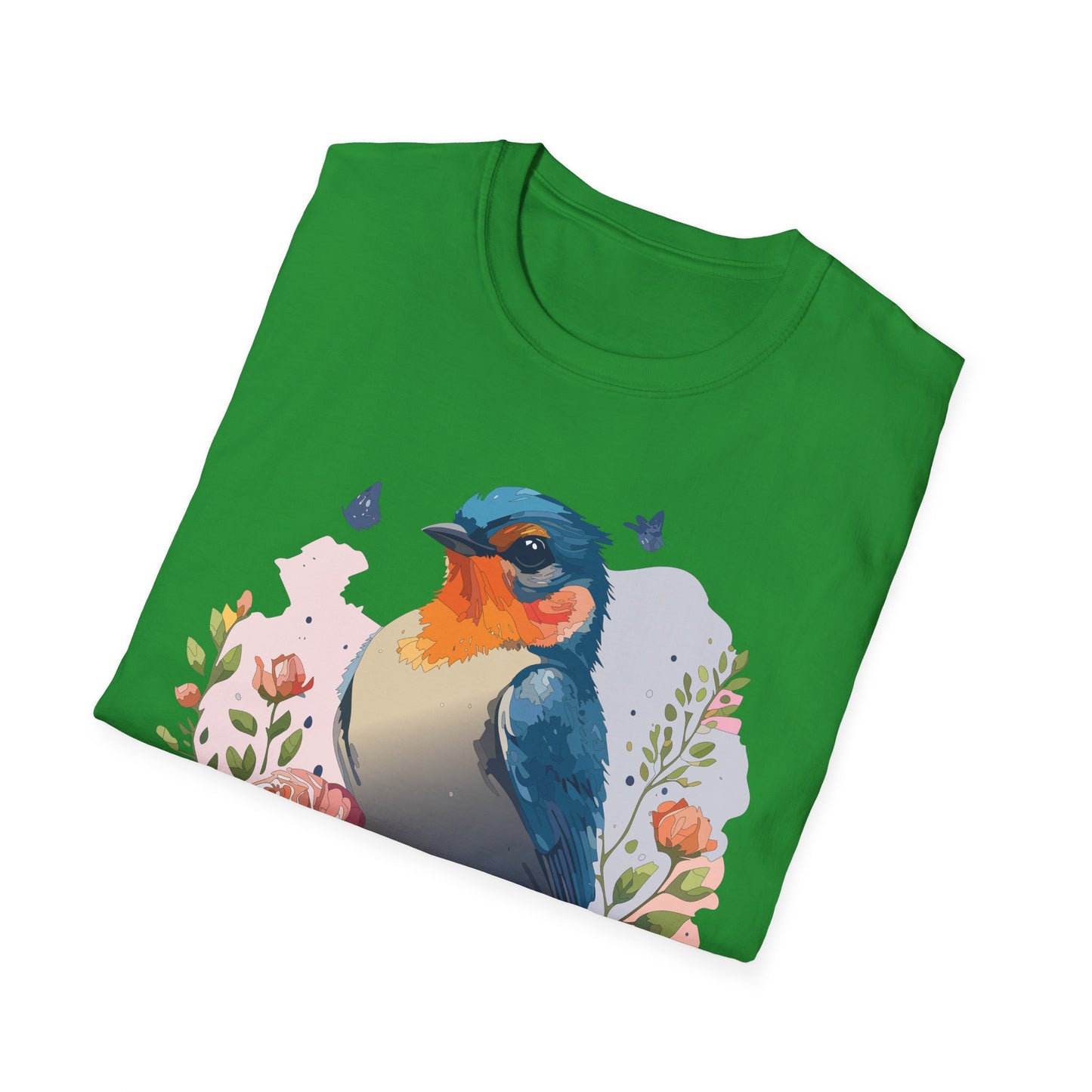 Bird T-Shirt, Floral Bird T Shirt, Shirt with Bird, Shirt with Animal
