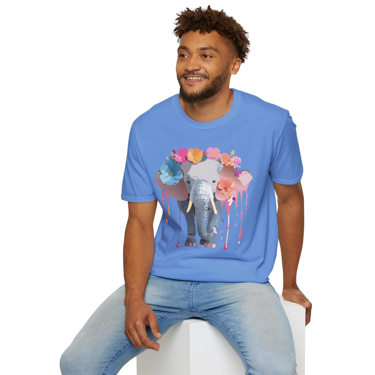 Elephant Shirt, T Shirt with Elephant, Elephant on T Shirt, T Shirt with Animation, Animals Tee Shirt