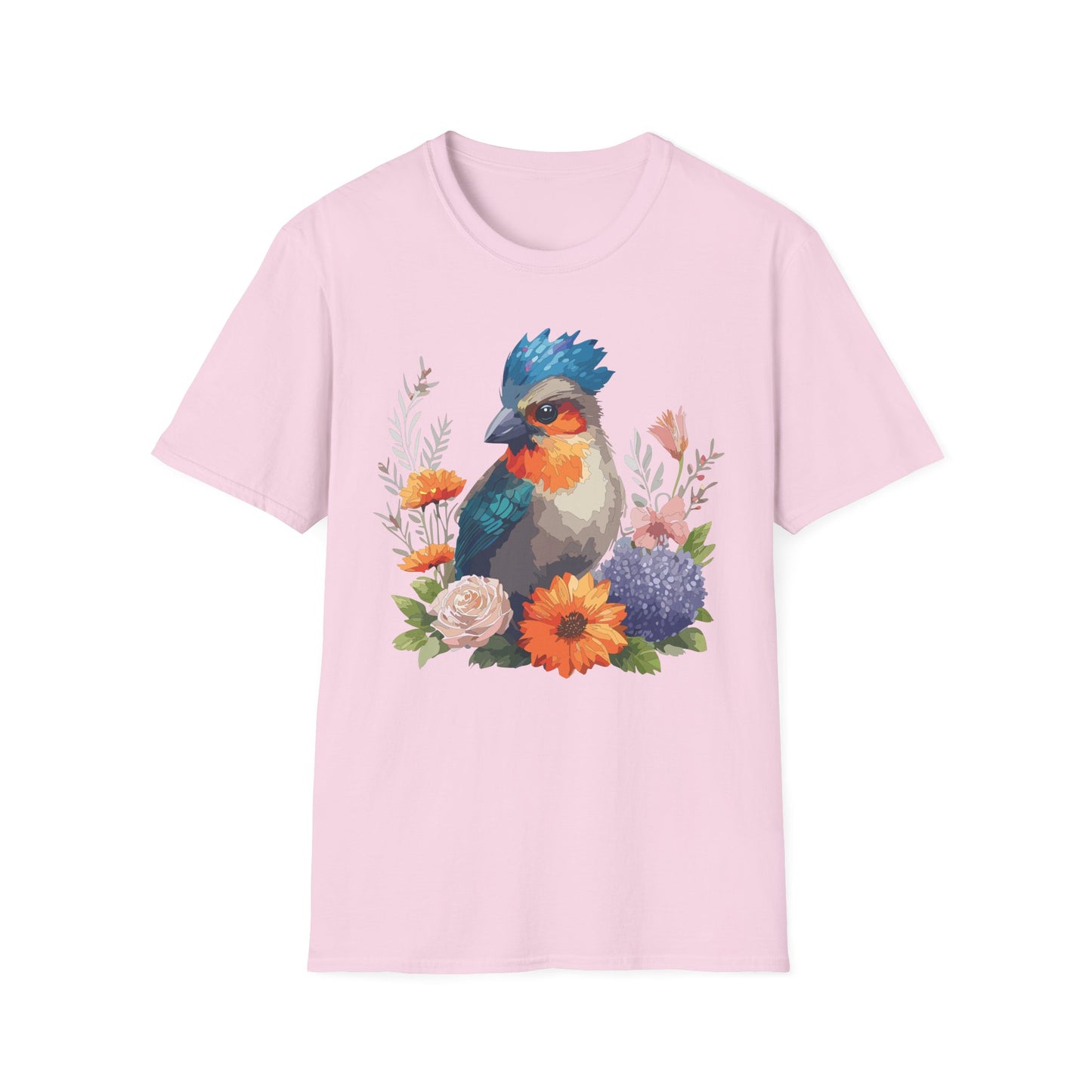 Bird T-Shirt, Floral Bird T Shirt, Shirt with Bird, Shirt with Animal