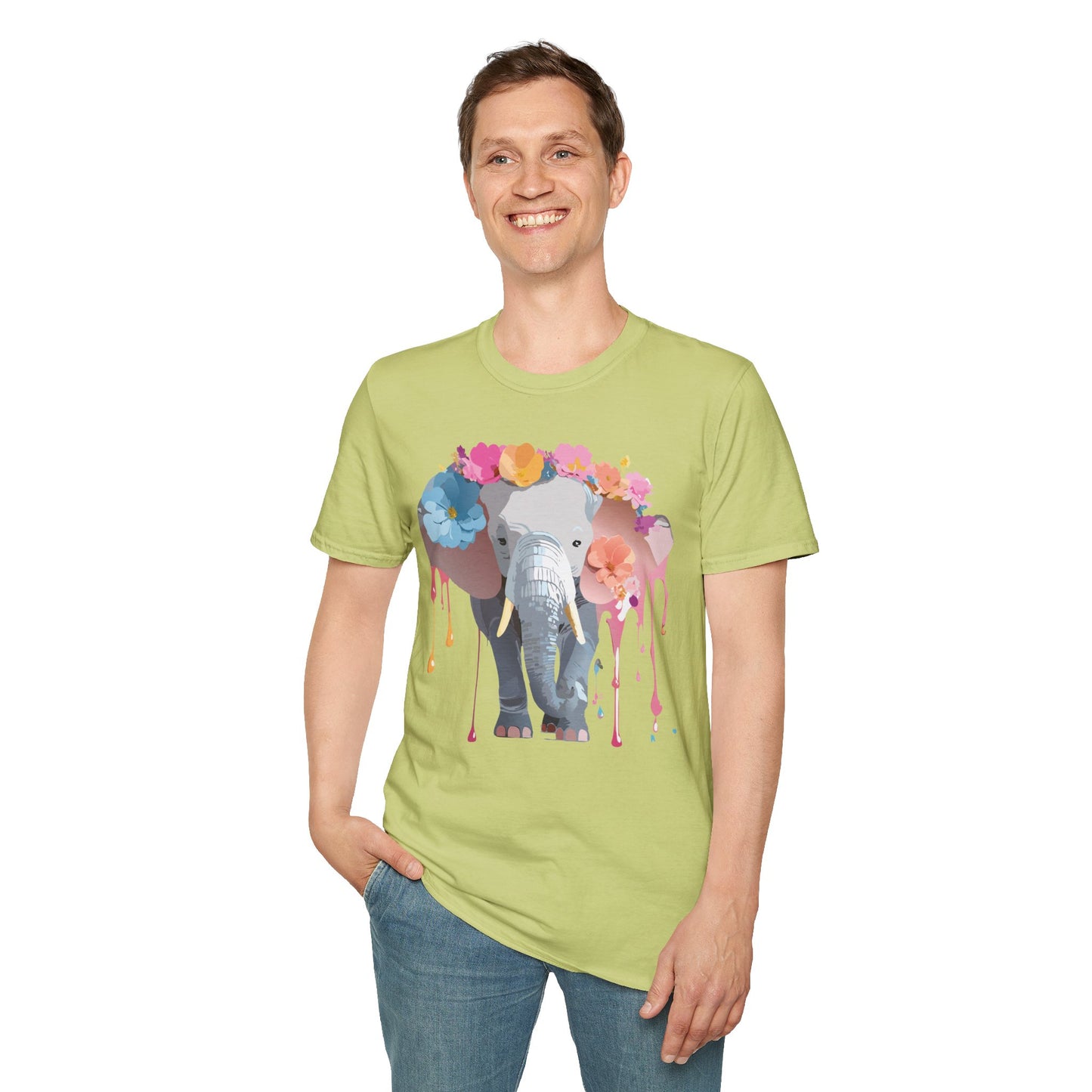 Elephant Shirt, T Shirt with Elephant, Elephant on T Shirt, T Shirt with Animation, Animals Tee Shirt