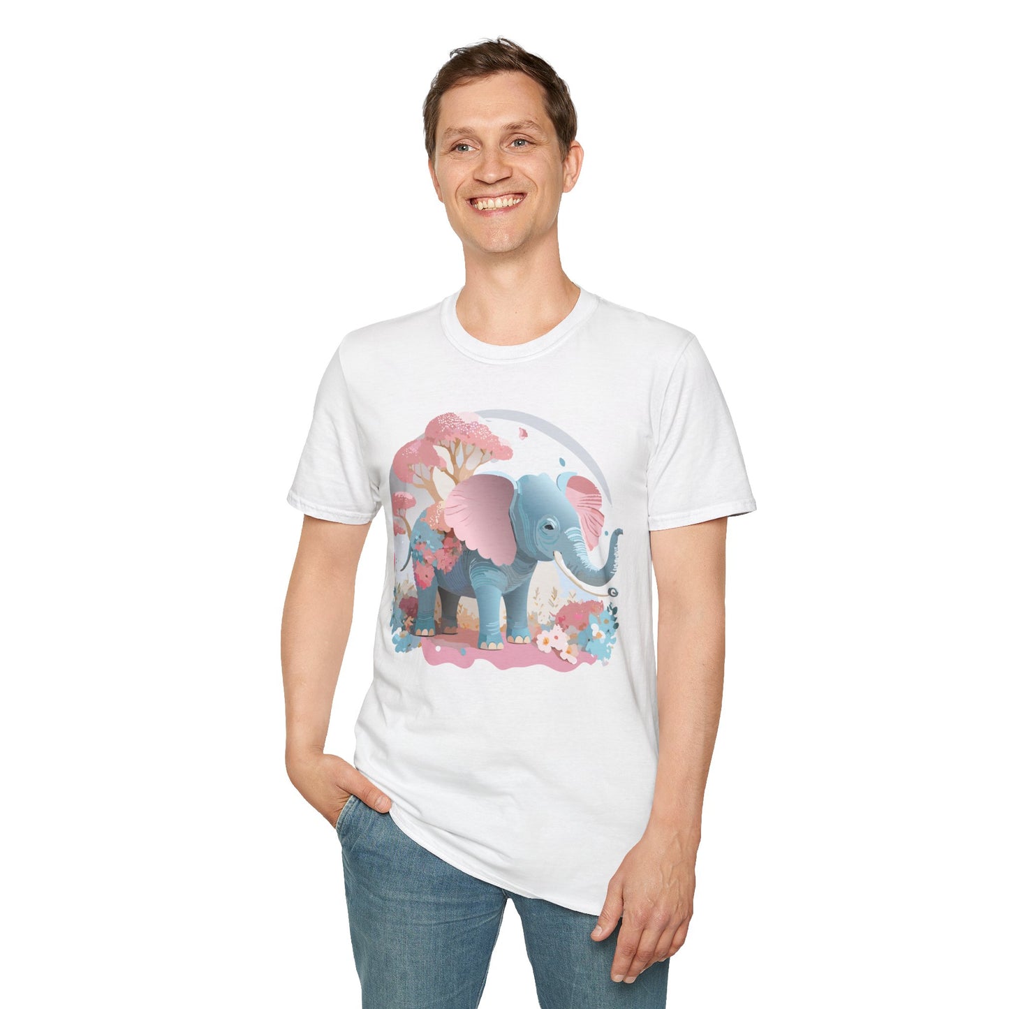 Elephant Shirt, T Shirt with Elephant, Elephant on T Shirt, T Shirt with Animation, Animals Tee Shirt