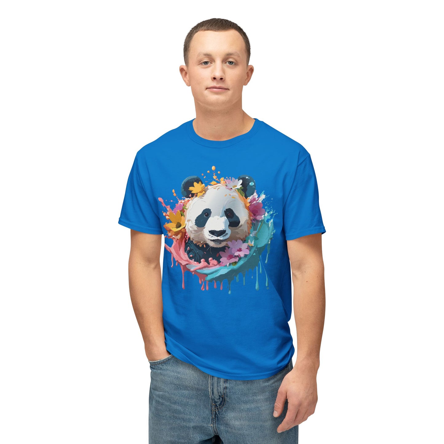 Panda T-Shirt, Vintage Panda Tee, Floral Tees, Panda Art Design Shirt, Tee Shirt with Panda Art 8
