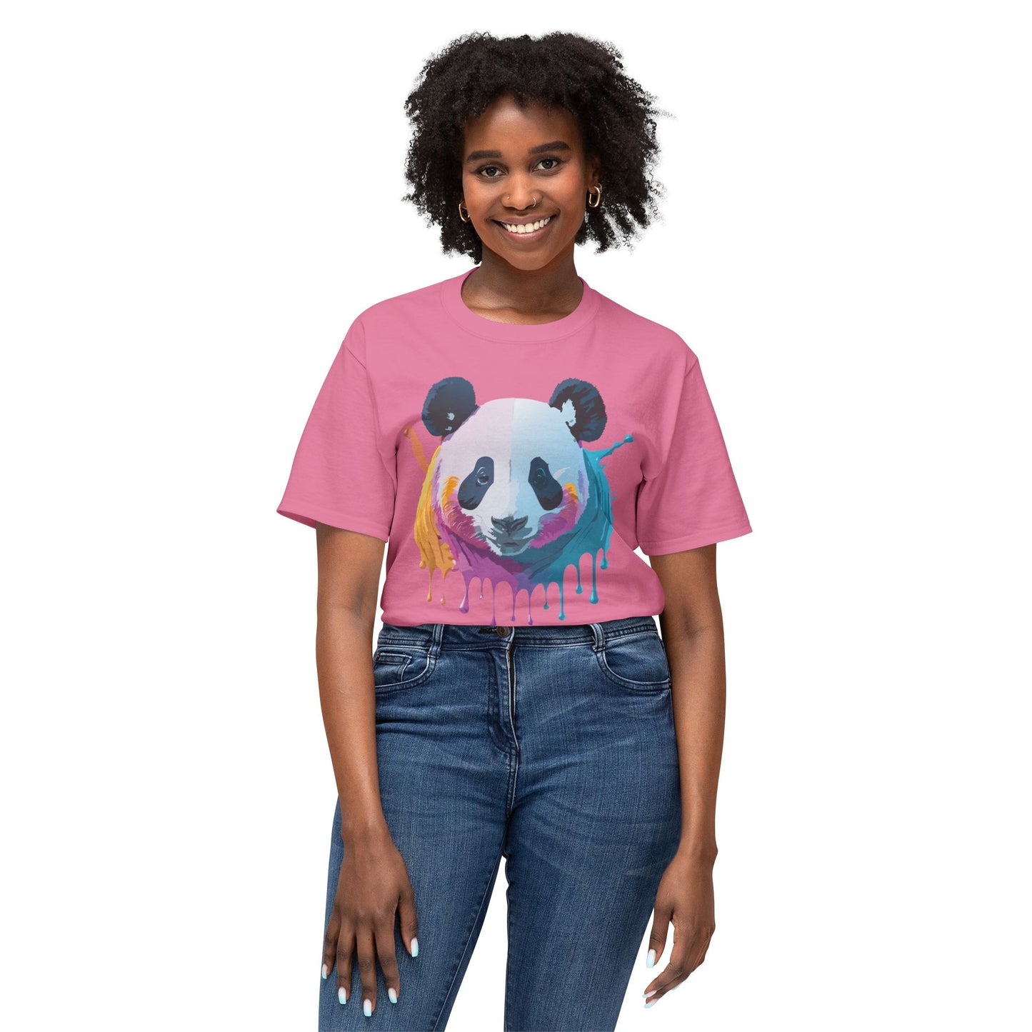 Panda T-Shirt, Vintage Panda Tee, Floral Tees, Panda Art Design Shirt, Tee Shirt with Panda Art 2
