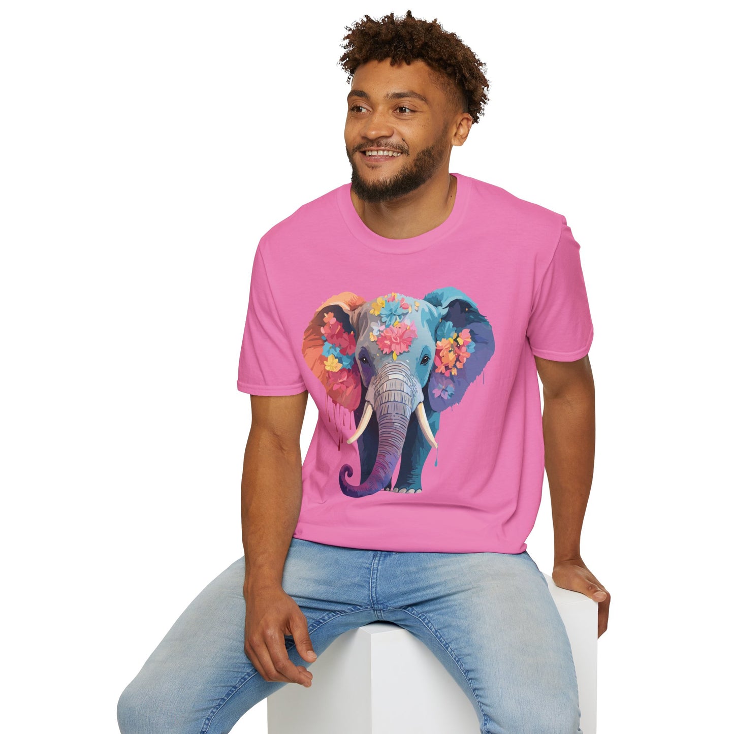 Elephant Shirt, T Shirt with Elephant, Elephant on T Shirt, T Shirt with Animation, Animals Tee Shirt