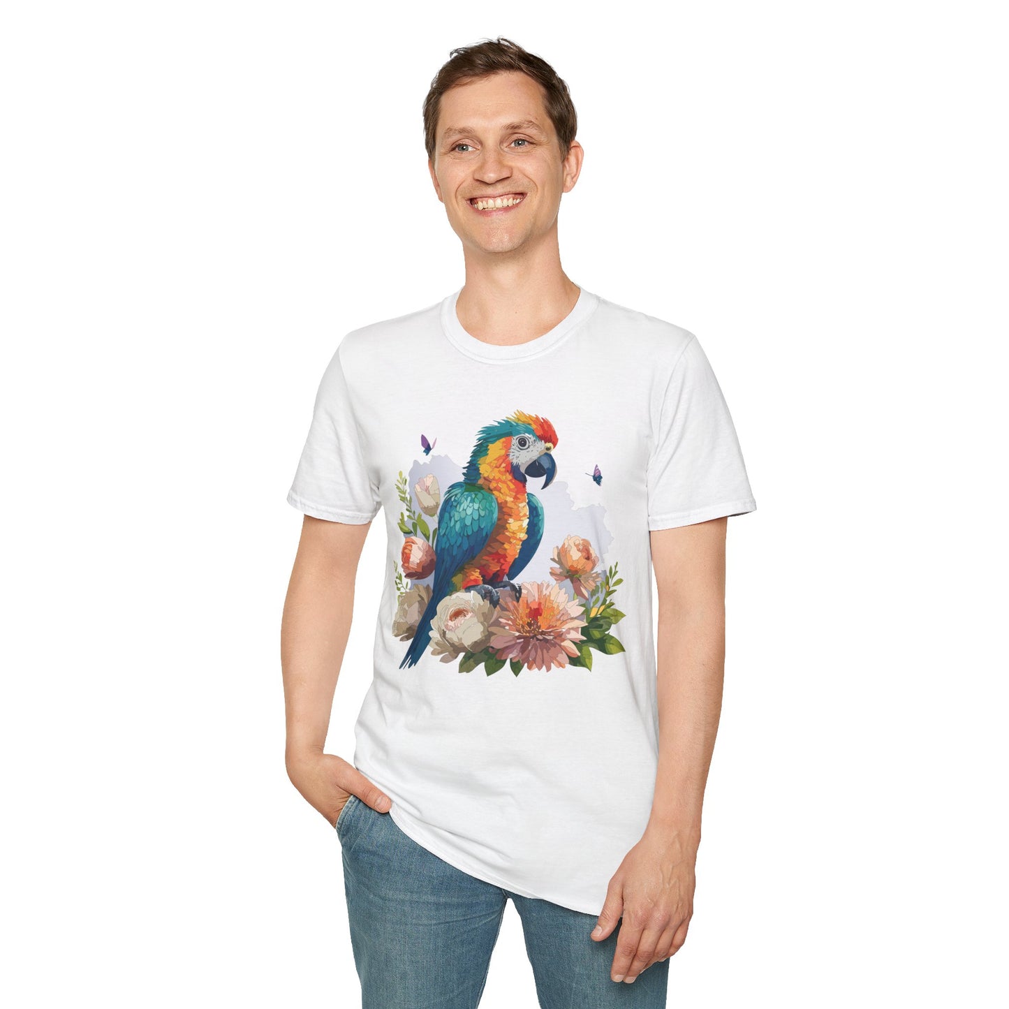 Bird T-Shirt, Floral Bird T Shirt, Shirt with Bird, Shirt with Animal