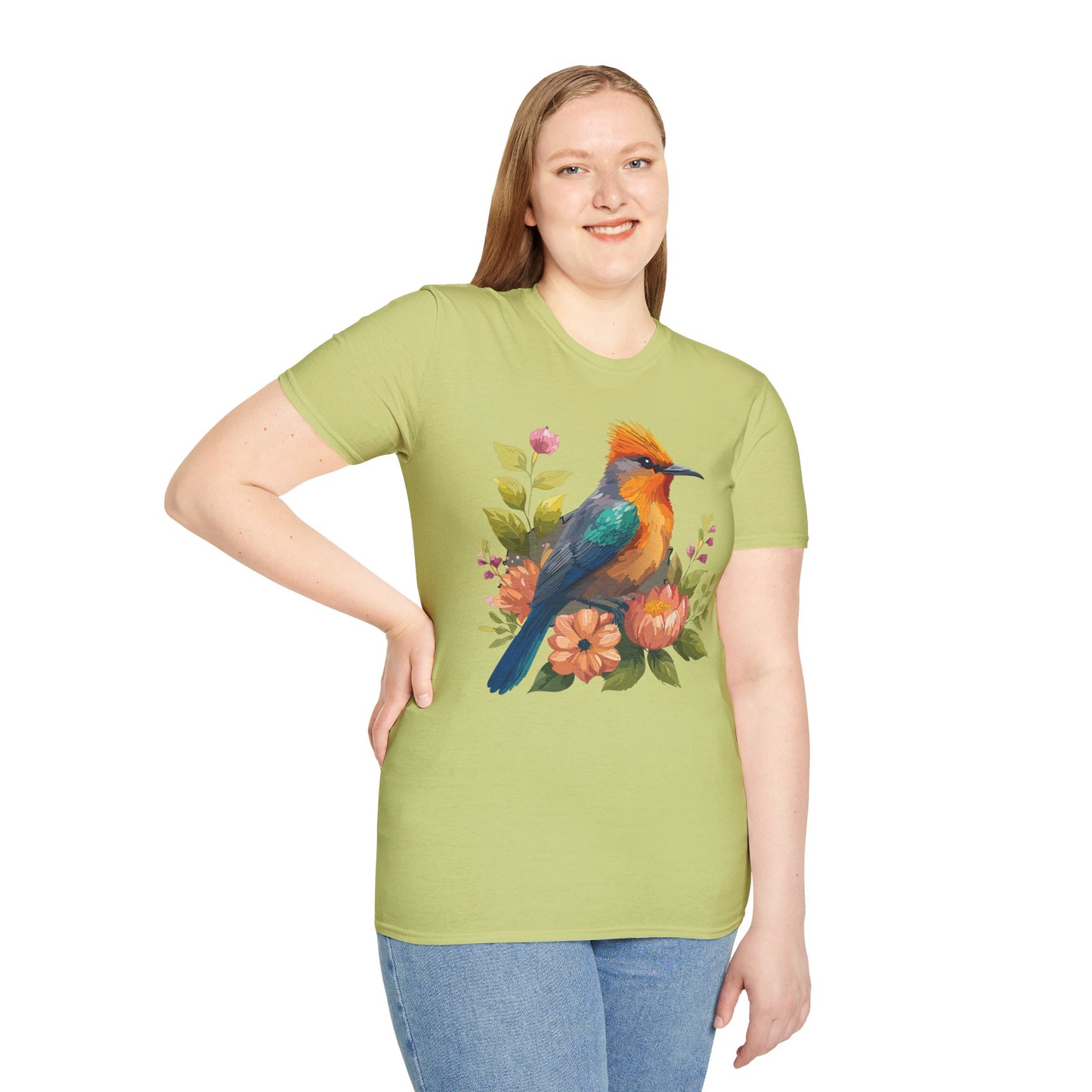 Bird T-Shirt, Floral Bird T Shirt, Shirt with Bird, Shirt with Animal