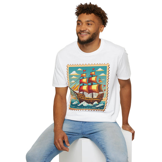 Unisex Softstyle Short Sleeve T Shirt Gildan 64000 Ring Spun Cotton Vessel Ship Frigate Tee