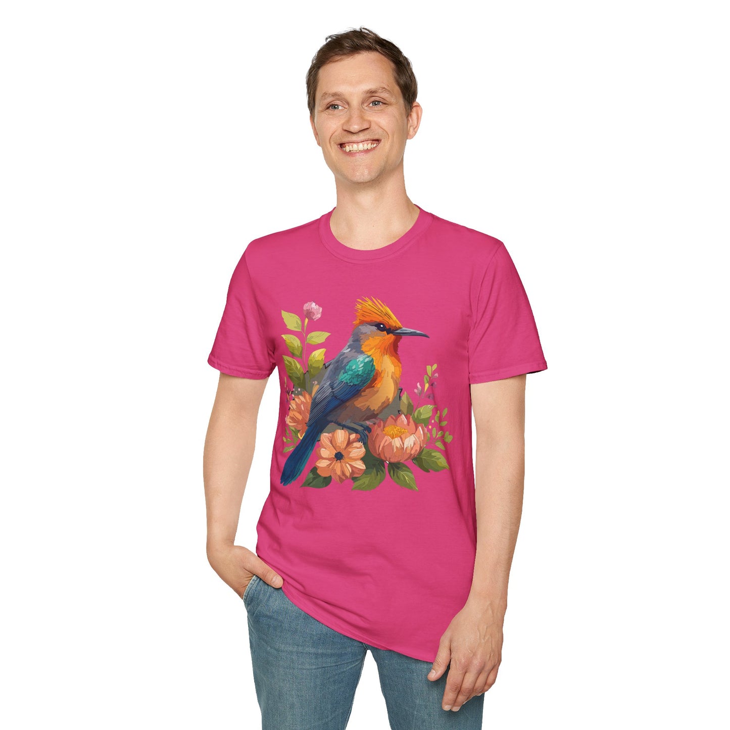 Bird T-Shirt, Floral Bird T Shirt, Shirt with Bird, Shirt with Animal
