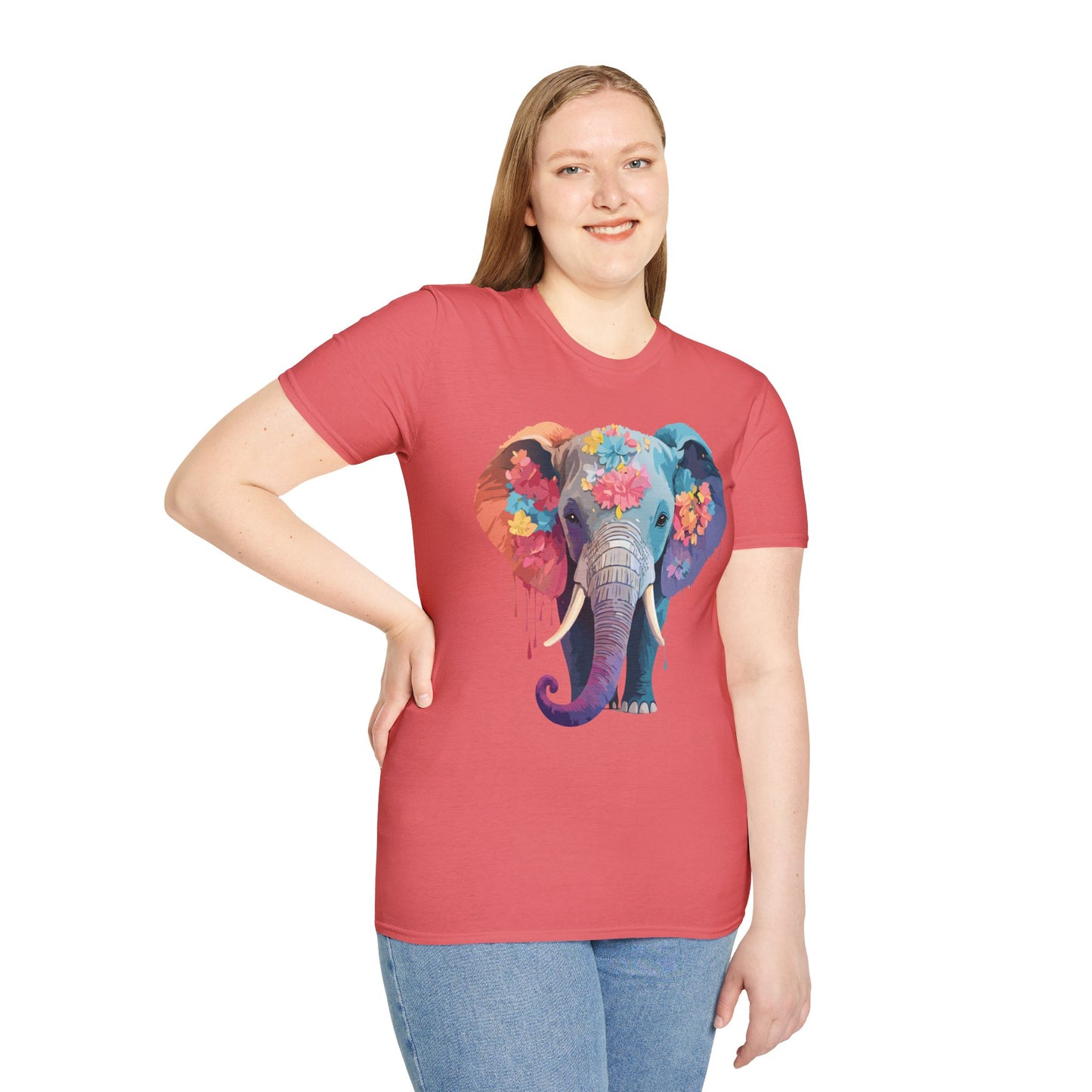 Elephant Shirt, T Shirt with Elephant, Elephant on T Shirt, T Shirt with Animation, Animals Tee Shirt