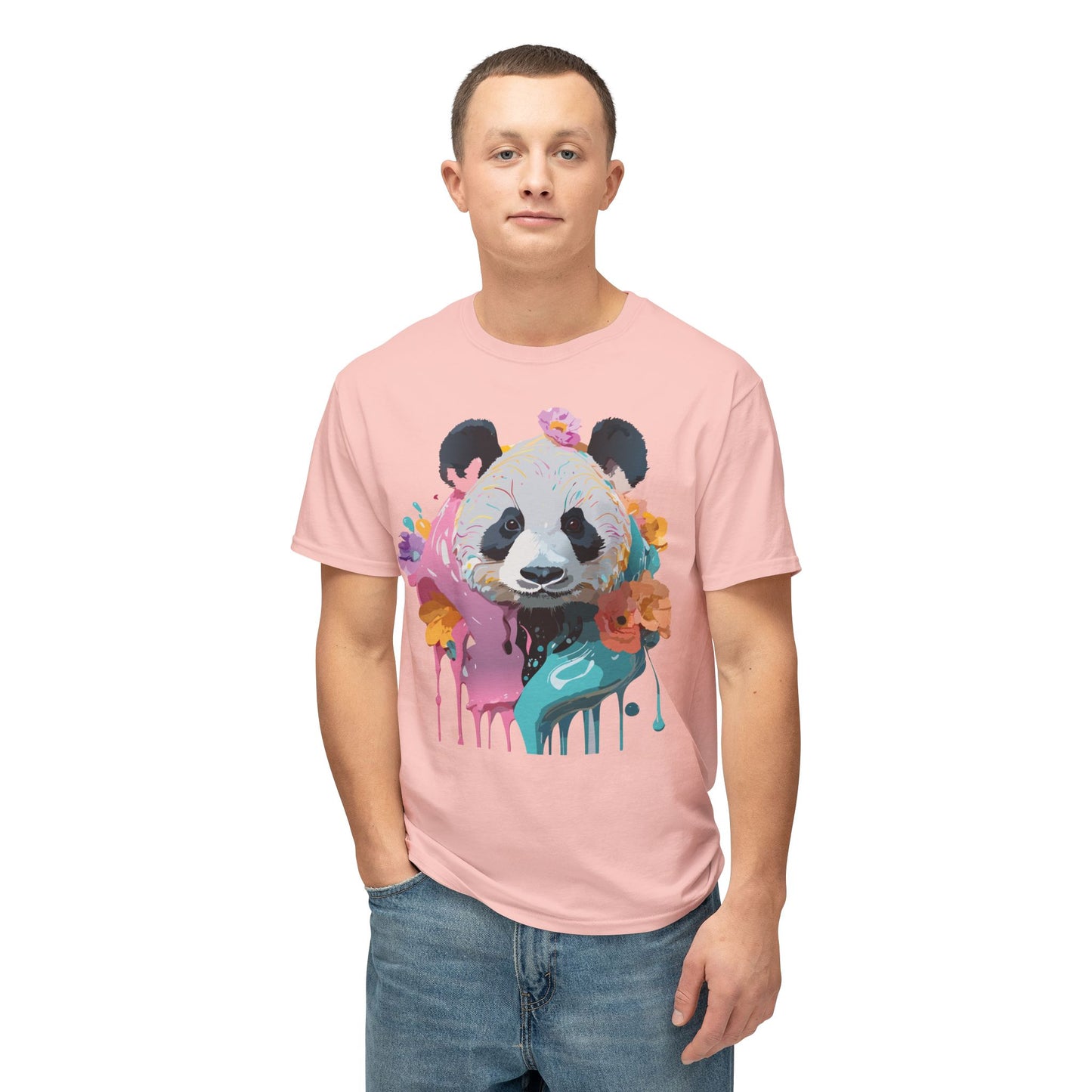 Panda T-Shirt, Vintage Panda Tee, Floral Tees, Panda Art Design Shirt, Tee Shirt with Panda Art 9