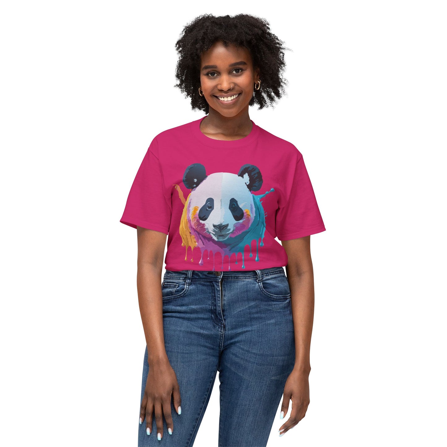Panda T-Shirt, Vintage Panda Tee, Floral Tees, Panda Art Design Shirt, Tee Shirt with Panda Art 2