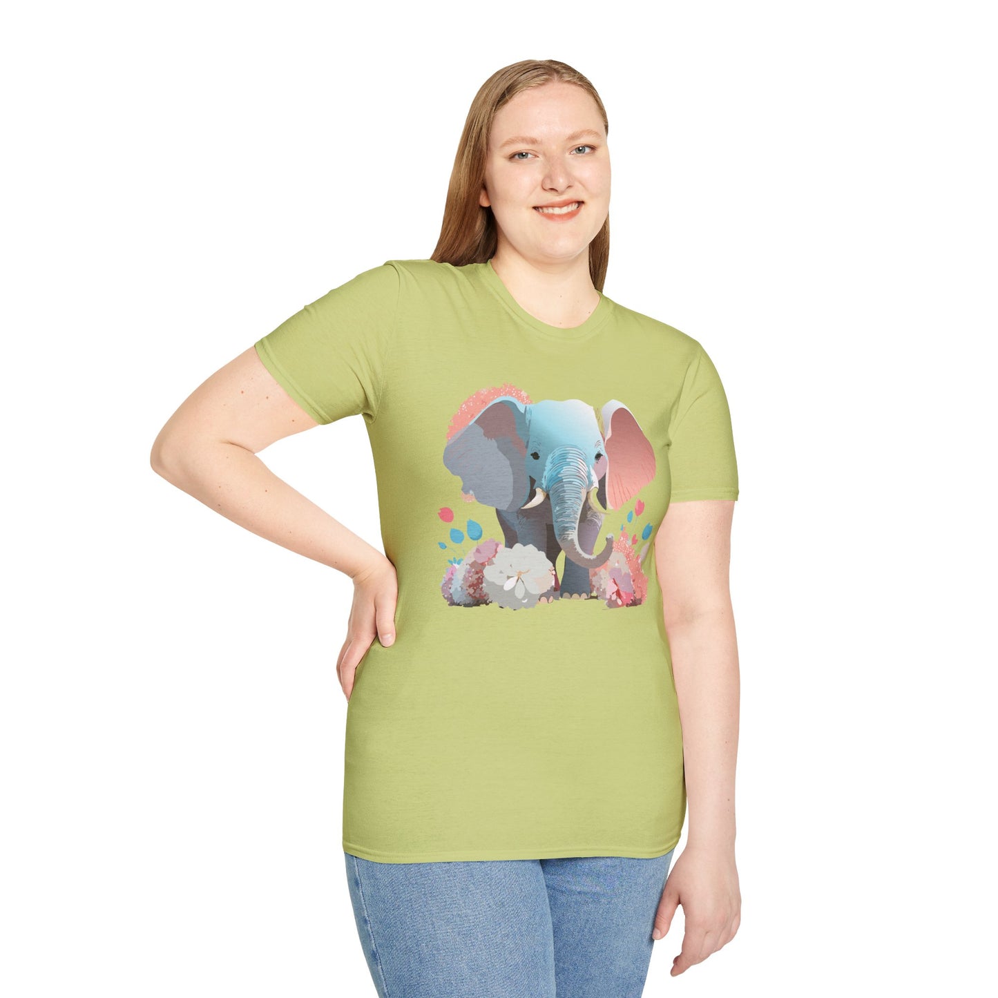 Elephant Shirt, T Shirt with Elephant, Elephant on T Shirt, T Shirt with Animation, Animals Tee Shirt